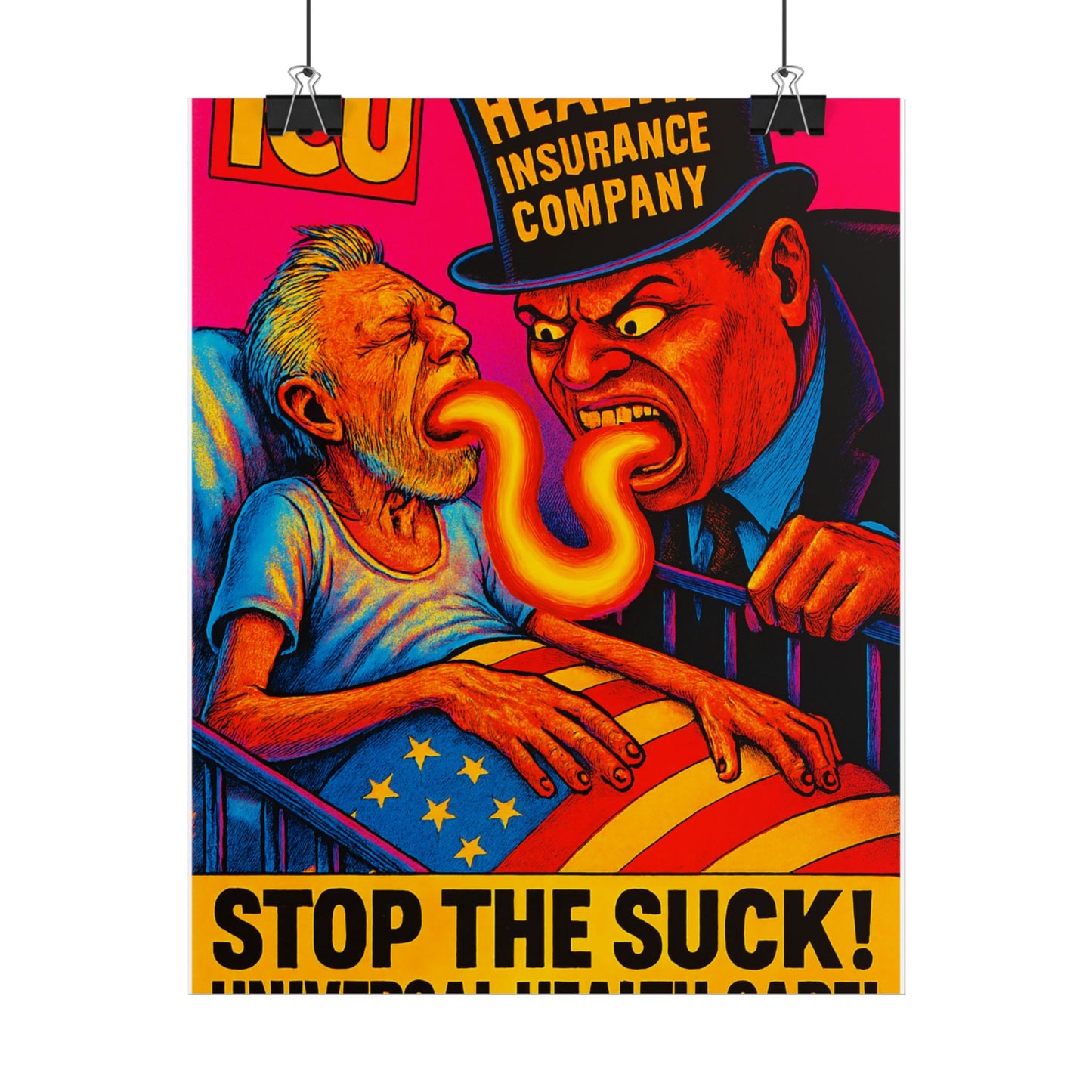 Colorful Protest Art Poster, Stop the Suck in 26, Activism Wall Art, Political Prints, Universal Health Care, Midterm Elections, oust elite