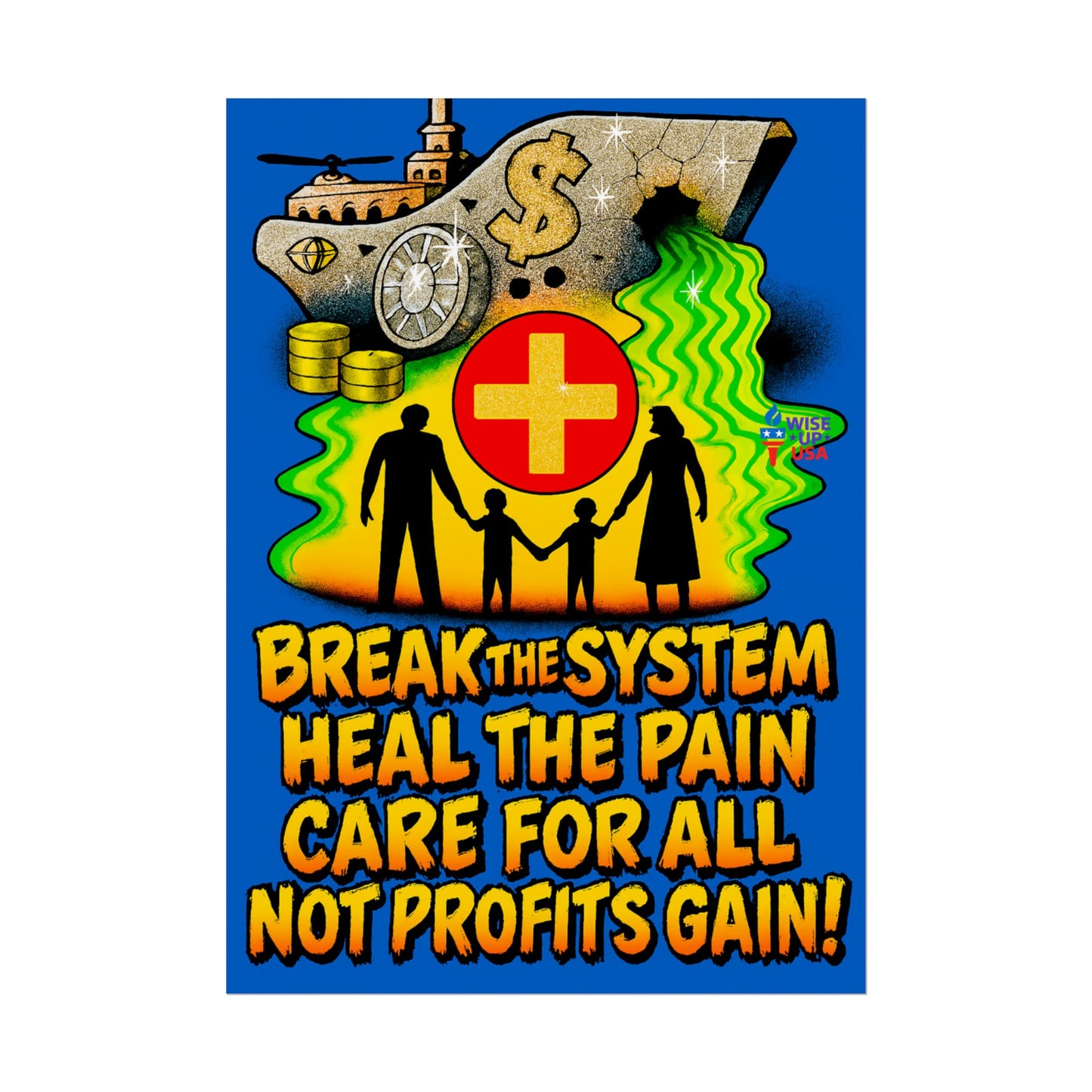 Colorful Protest Art Poster, Care for ALL in 26, Activism Wall Art, Political Prints, Universal Health Care, Midterm Elections, oust elite