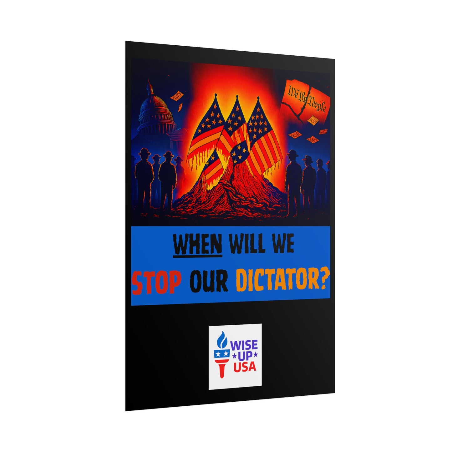 Colorful Protest Art Poster, Stop Dictator, Activism Wall Art, Political Activist Prints, Vote Congress OUT, Midterms. Stop Trump and MAGA
