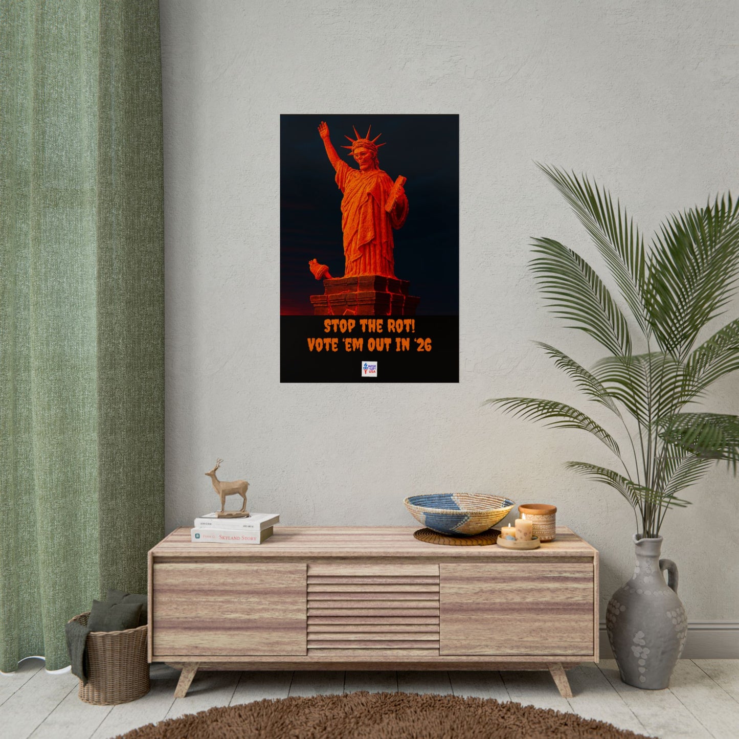 Colorful Protest Art Poster, Mold Rot Statue of Liberty, Activism Wall Art, Political Activist Prints, Vote Congress OUT, Midterms