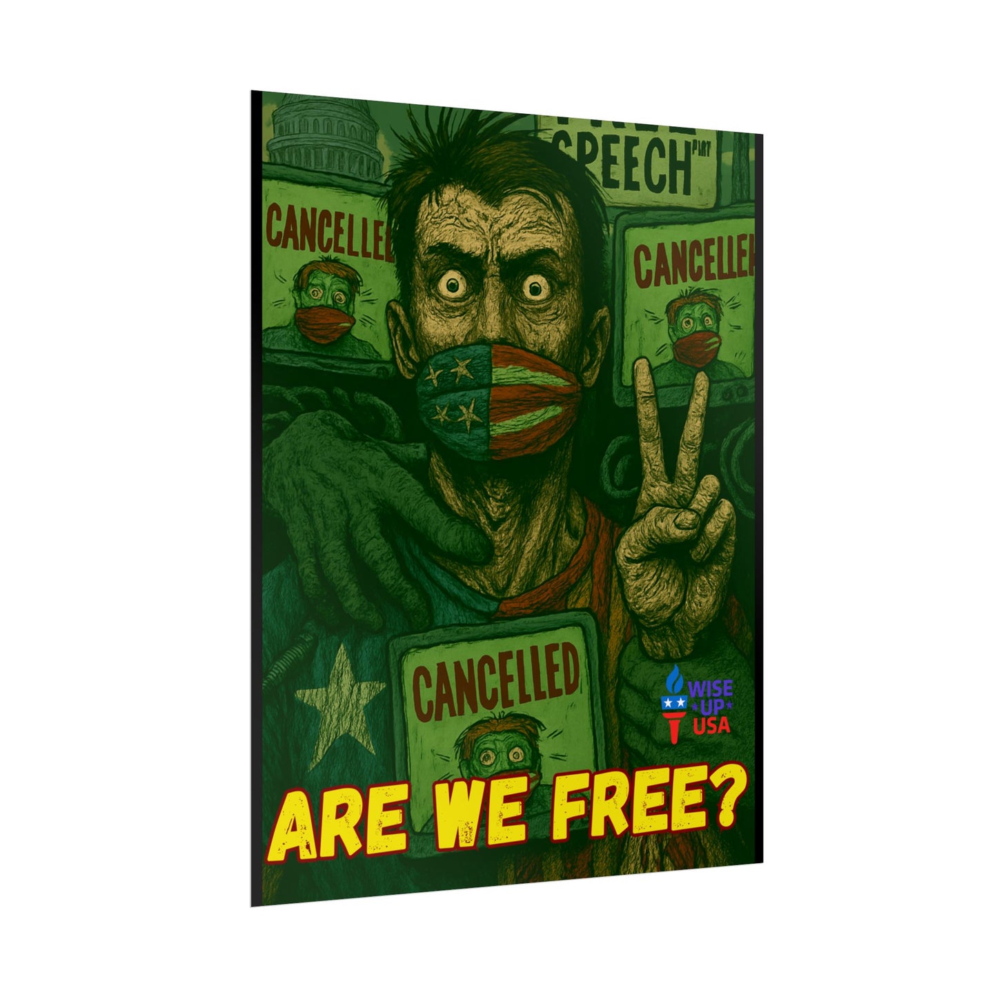 Protest Poster, Stop Cancel Culture Design, Activist Wall Art, Bold Political Message, Dorm Room Decor, Office Art, Election Season Sign