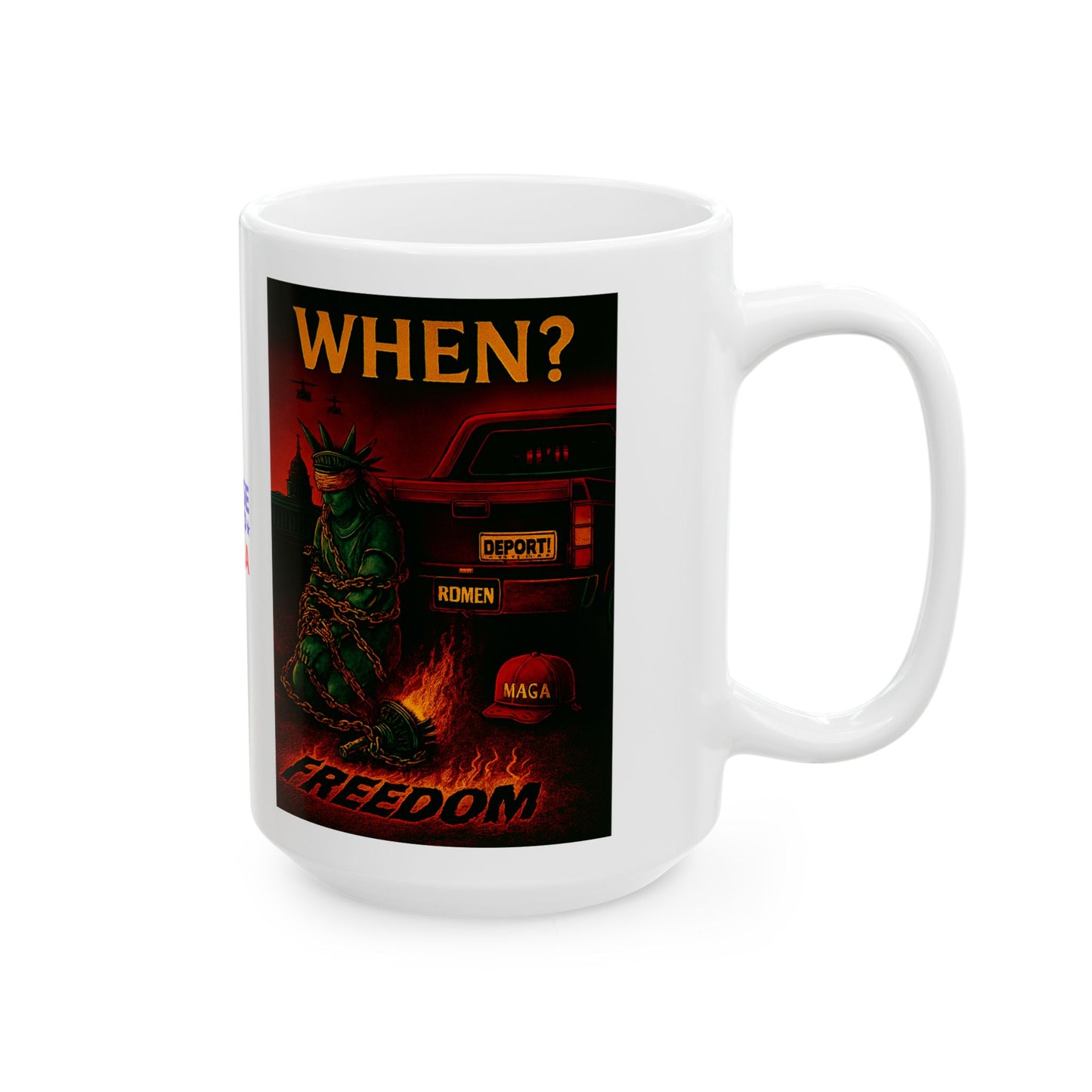 Ceramic Mug, Stolen Liberty , Election Decor, Wise Up USA, Activist Gift, Midterms 26, Political Coffee Cup, Protester Present, Anti MAGA