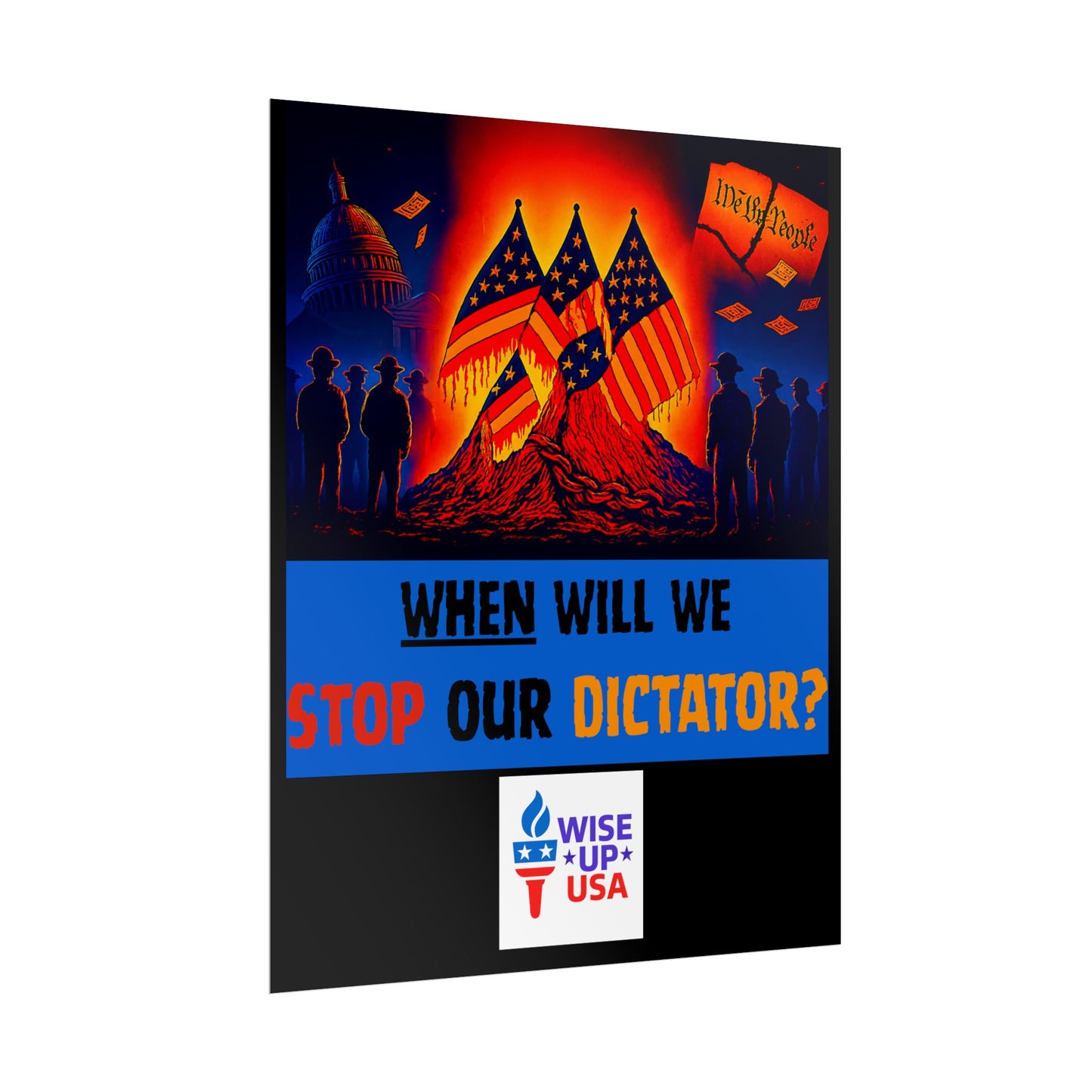 Colorful Protest Art Poster, Stop Dictator, Activism Wall Art, Political Activist Prints, Vote Congress OUT, Midterms. Stop Trump and MAGA