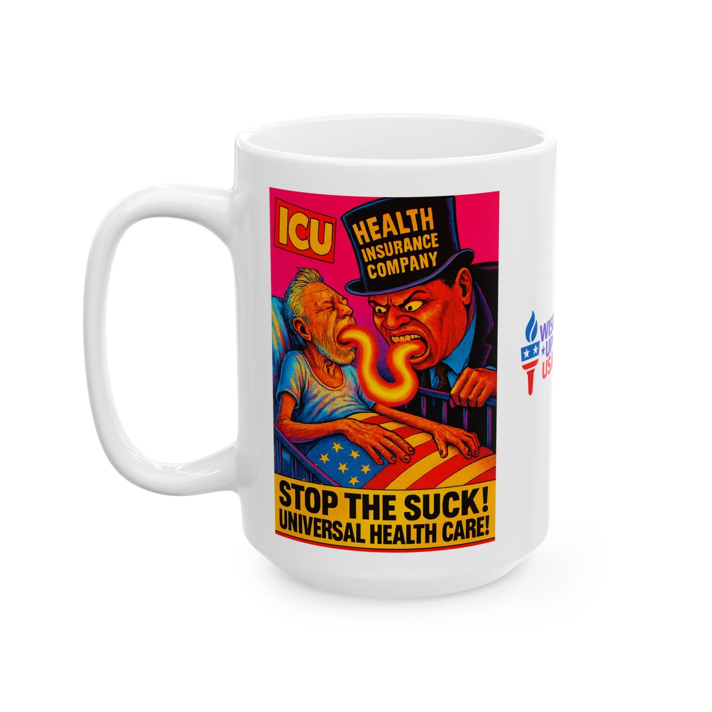 Ceramic Mug, Stop the Suck in 26, Election Decor, Wise Up USA, Activist, Midterms 26, Political Coffee Cup, Protester Present, Universal