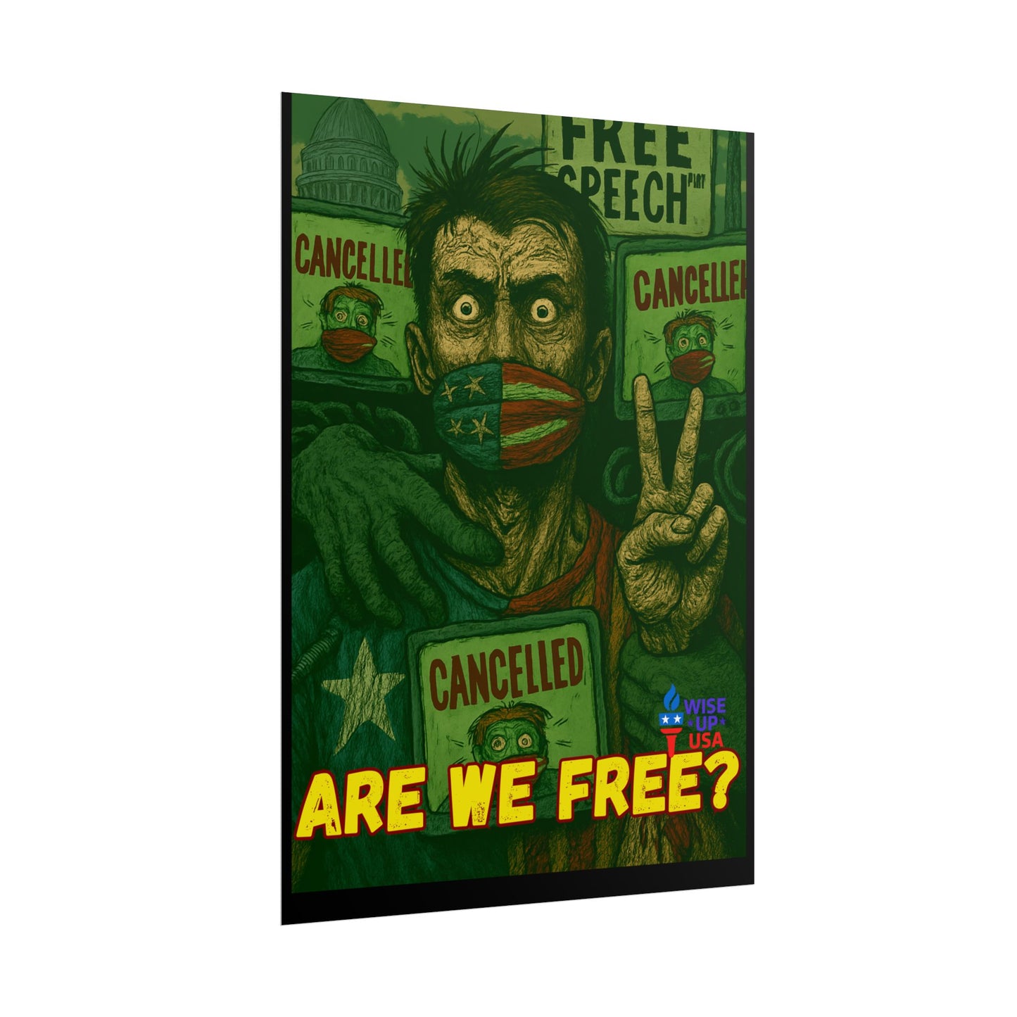Protest Poster, Stop Cancel Culture Design, Activist Wall Art, Bold Political Message, Dorm Room Decor, Office Art, Election Season Sign