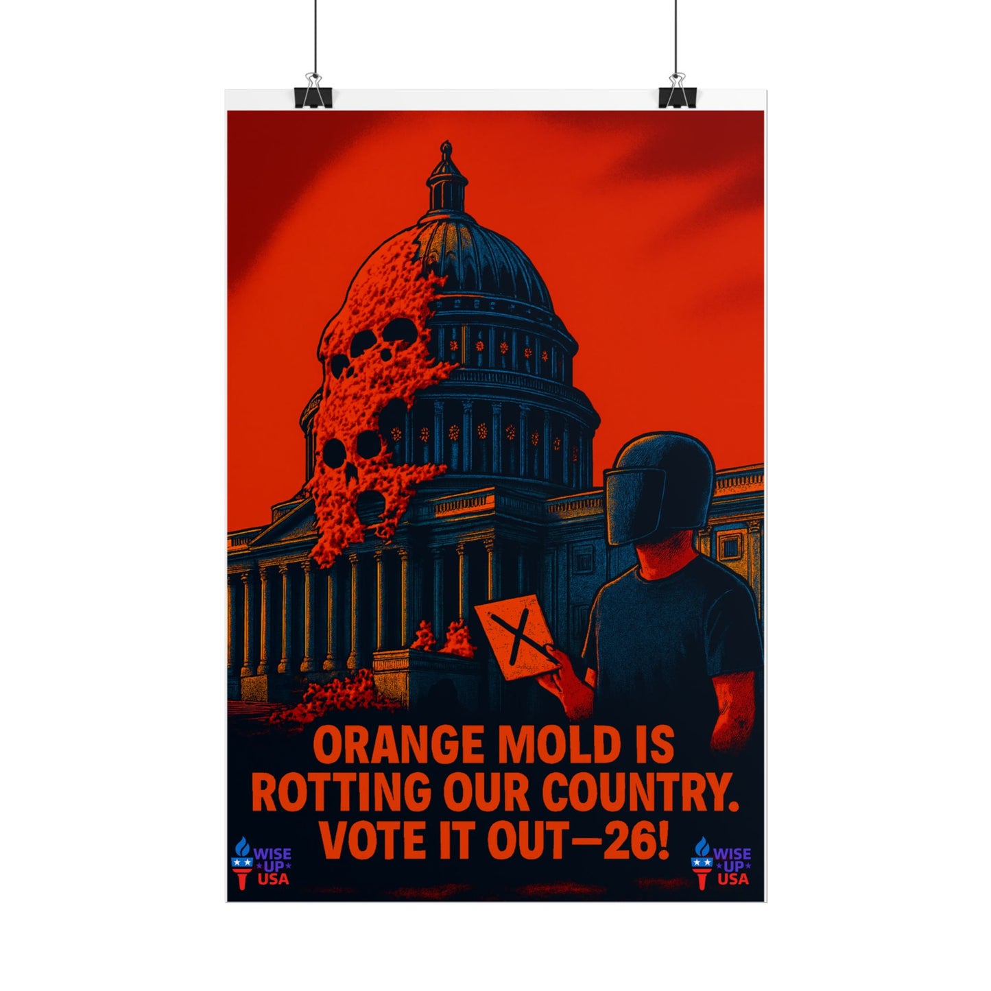 Colorful Protest Art Poster, Capitol Mold in 26, Activism Wall Art, Political Prints, Universal Health Care, Midterm Elections, oust elite