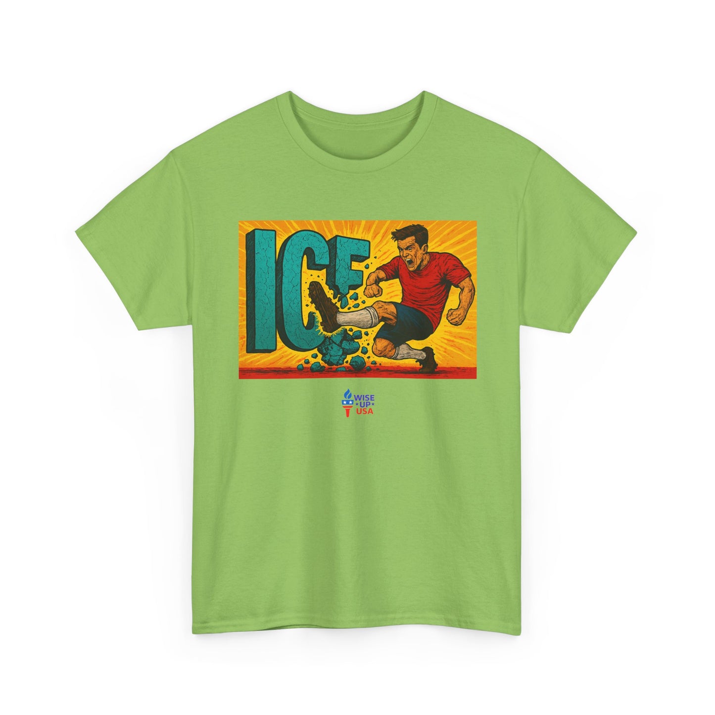 Unisex Heavy Cotton Tee with Kick Ice! '26, Design, Election Day Apparel, Revolution, Gift for Activists, Midterm 26, Stop ice