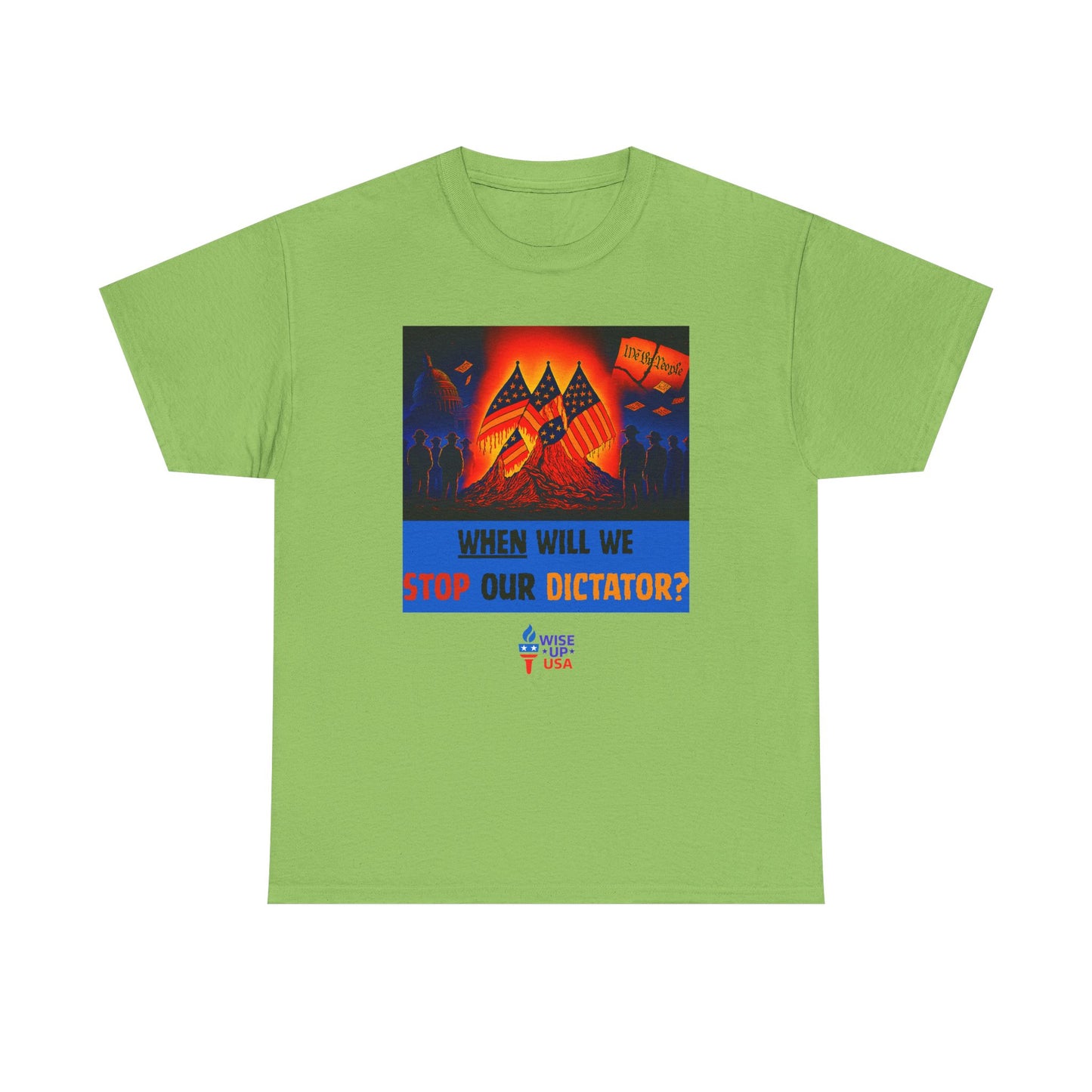 Unisex Heavy Cotton Tee with Stop Dictator '26, Design, Election Day Apparel, Stop Trump, Gift for Activists, Midterm 26, Stop Maga, Freedom