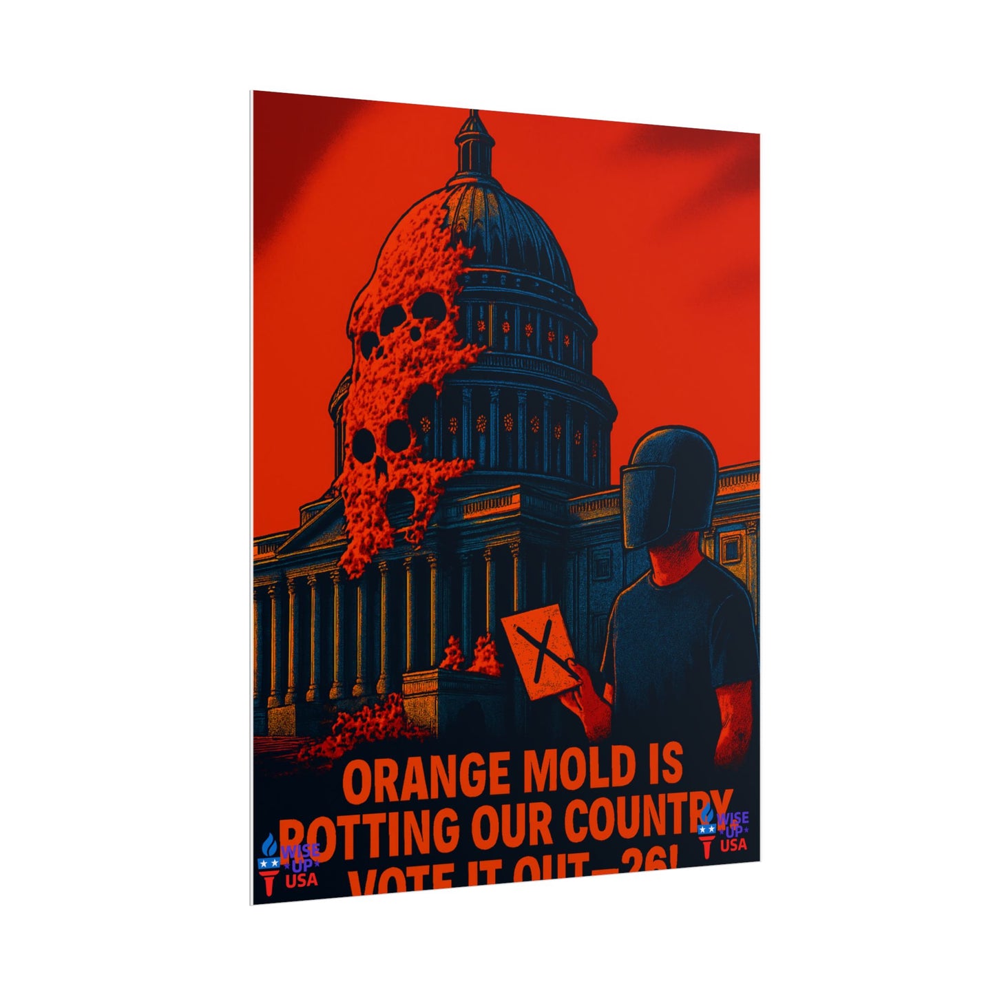 Colorful Protest Art Poster, Capitol Mold in 26, Activism Wall Art, Political Prints, Universal Health Care, Midterm Elections, oust elite