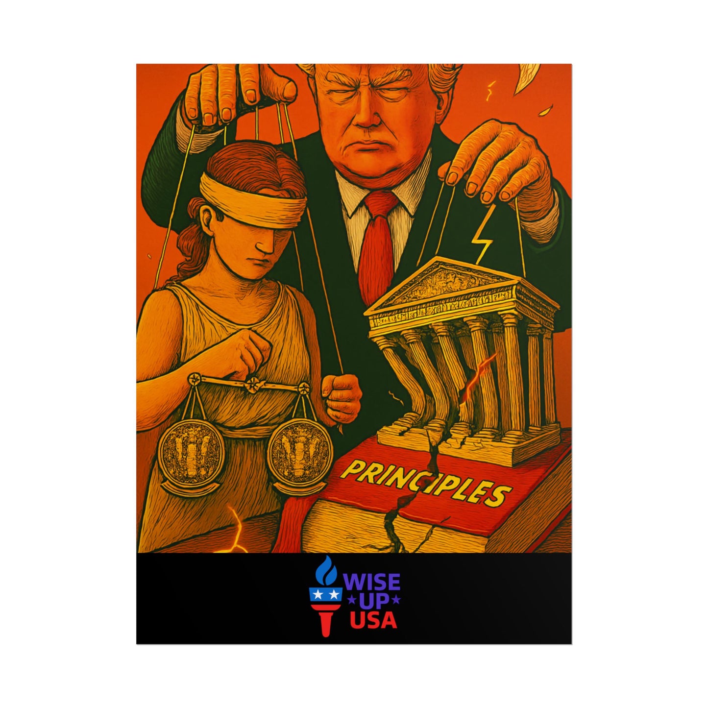 Protest Poster, Supreme Court Puppets Design, Activist Wall Art, Bold Political Message, Dorm Room Decor, Office Art, Election Season Sign