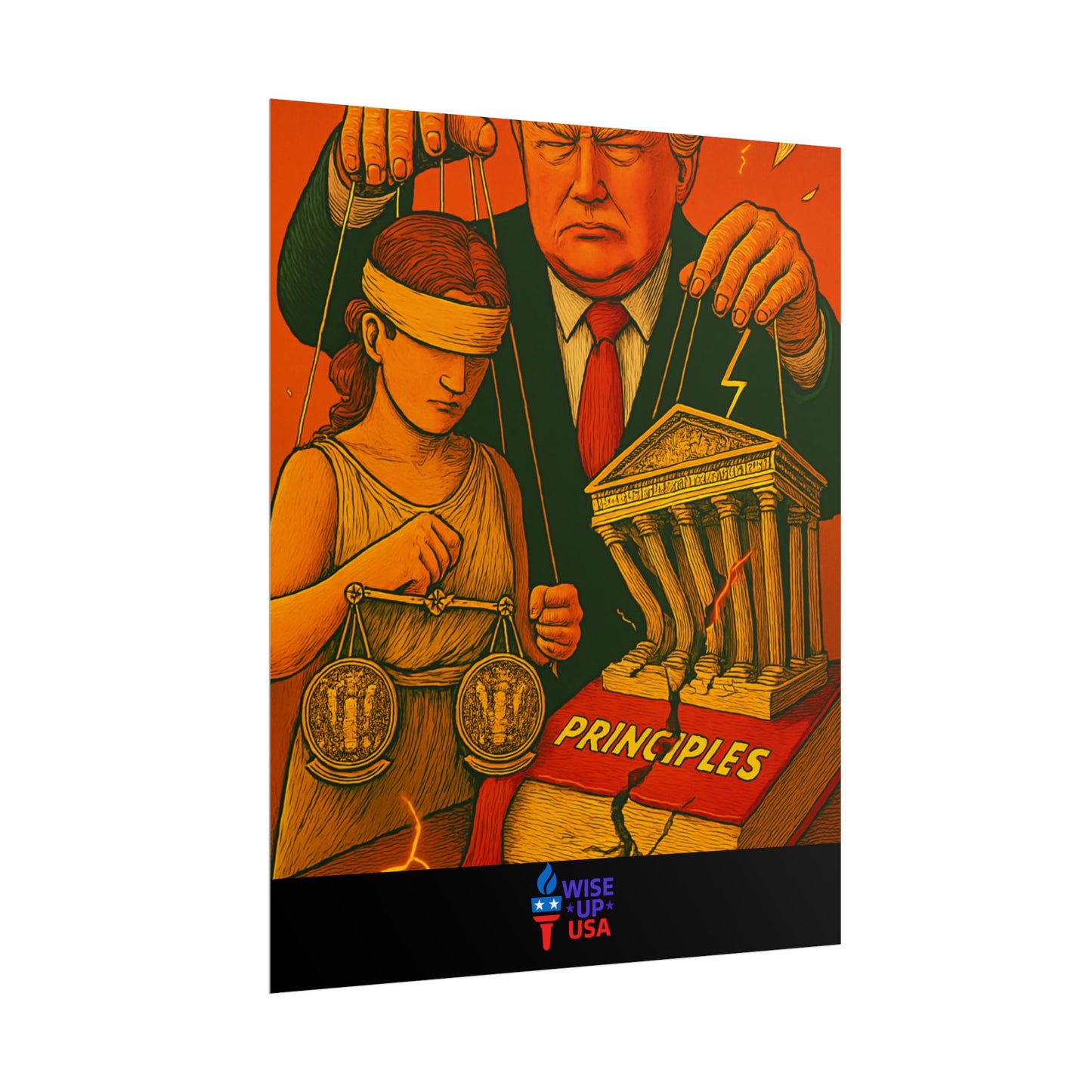 Protest Poster, Supreme Court Puppets Design, Activist Wall Art, Bold Political Message, Dorm Room Decor, Office Art, Election Season Sign