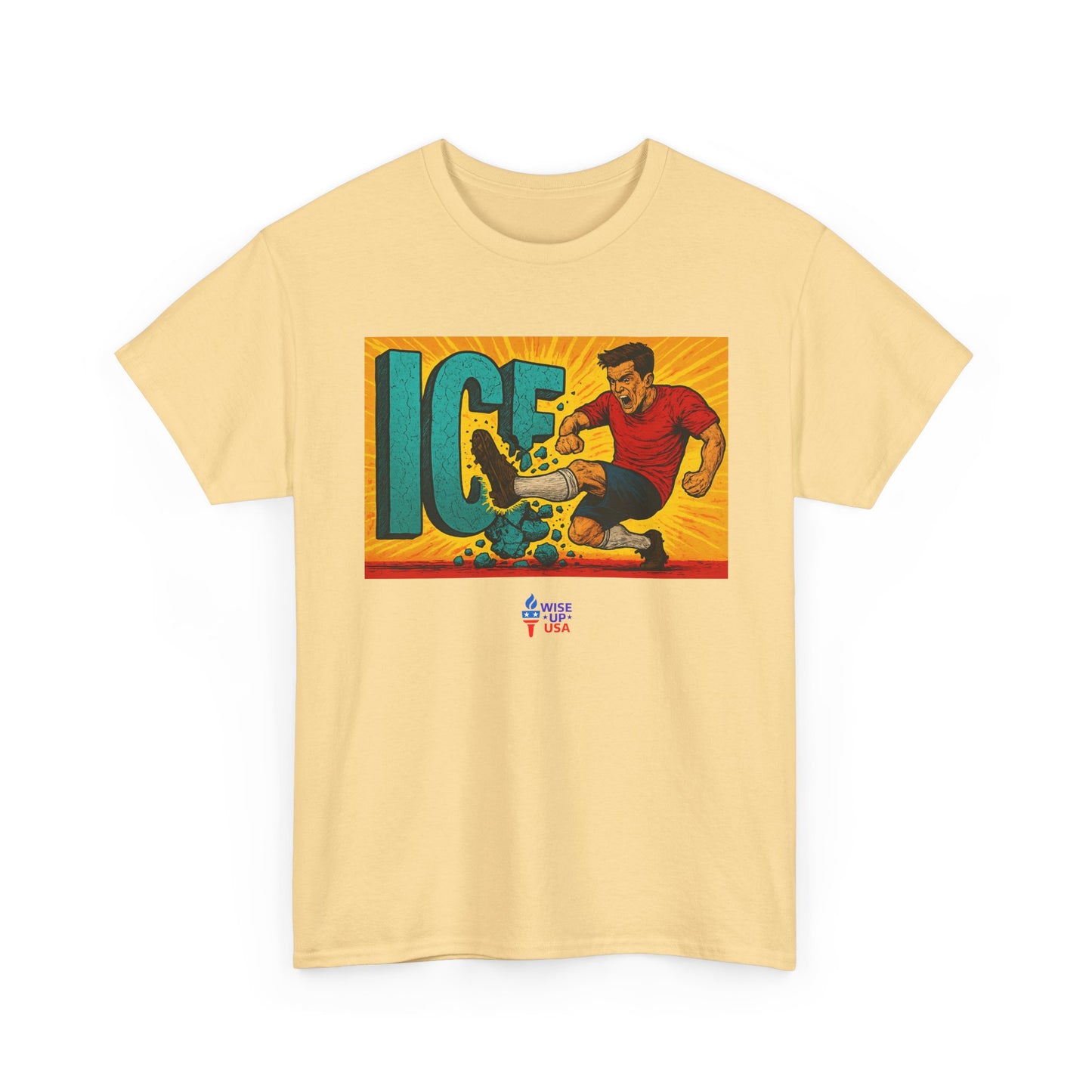 Unisex Heavy Cotton Tee with Kick Ice! '26, Design, Election Day Apparel, Revolution, Gift for Activists, Midterm 26, Stop ice