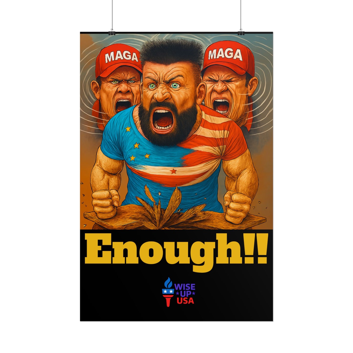Protest Poster, Enough MAGA design, Activist Art, Political Message, Election Season Sign, We cannot back down, Stop MAGA, Stop Injustice
