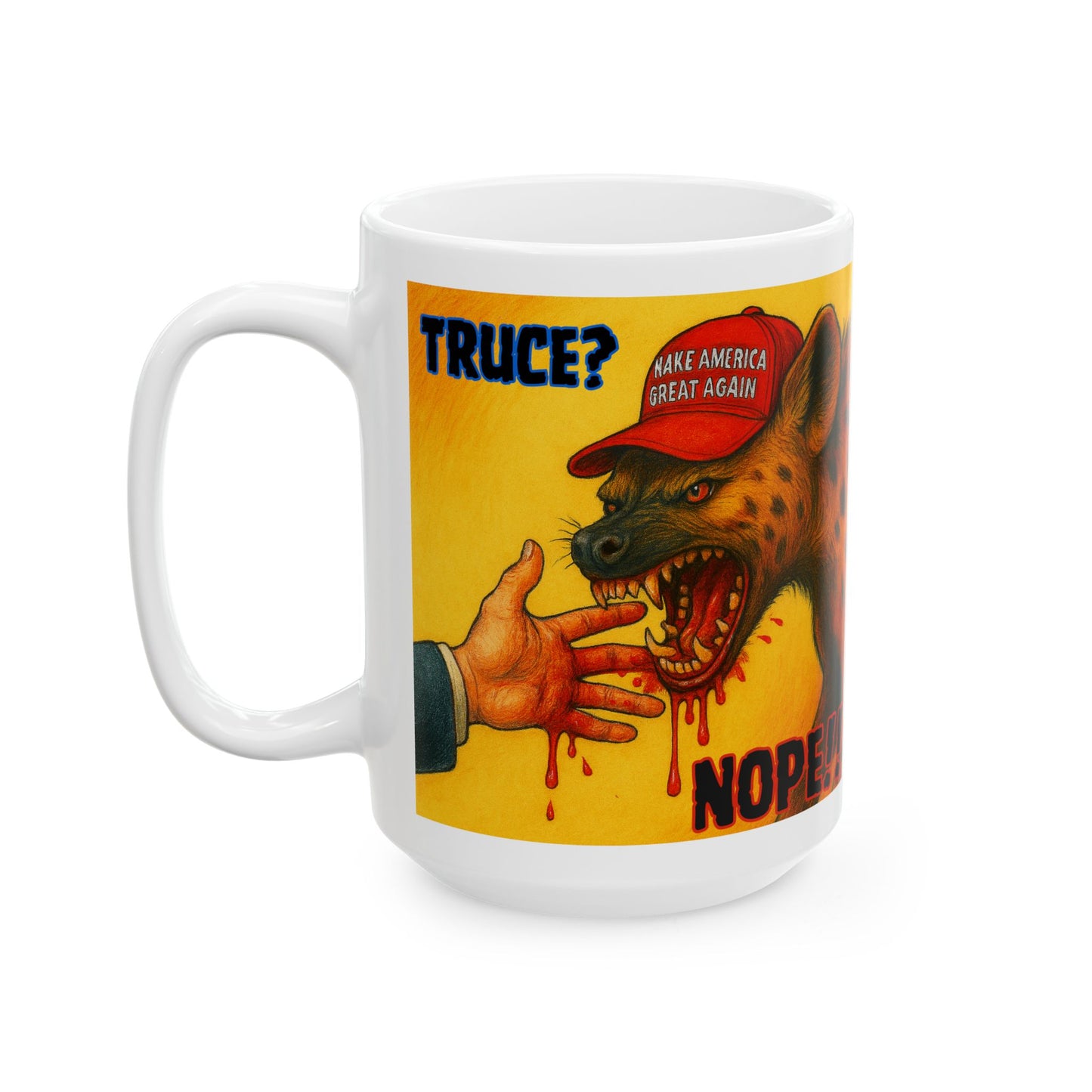 Ceramic Mug, Truce? NOPE! , Election Decor, Wise Up USA, Activist Gift, Midterms 26, Political Coffee Cup, Protester Present, Anti MAGA
