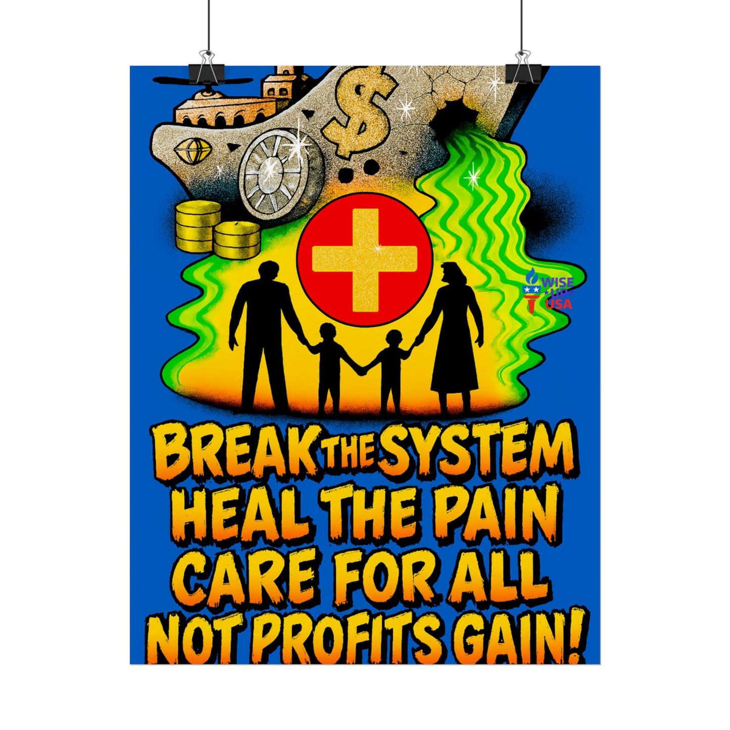 Colorful Protest Art Poster, Care for ALL in 26, Activism Wall Art, Political Prints, Universal Health Care, Midterm Elections, oust elite