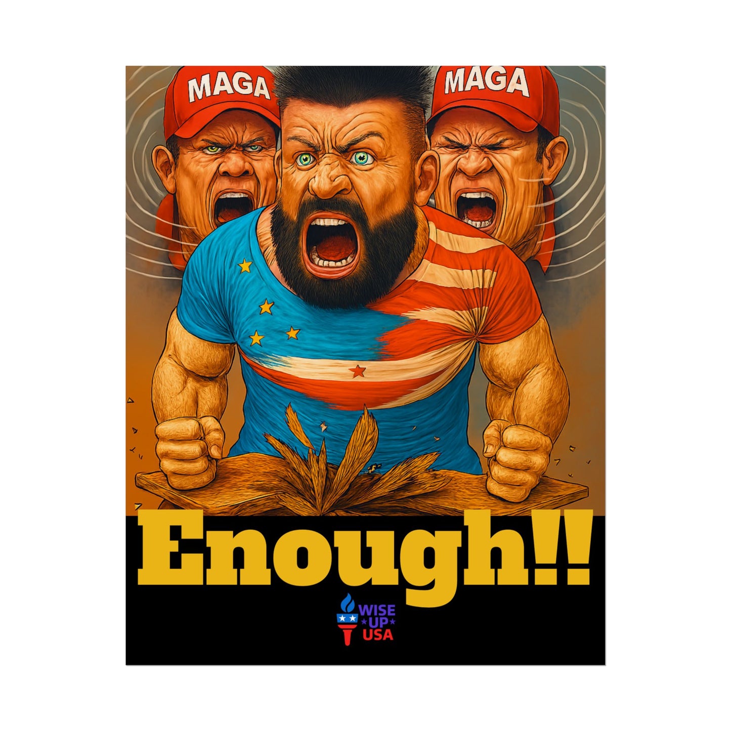 Protest Poster, Enough MAGA design, Activist Art, Political Message, Election Season Sign, We cannot back down, Stop MAGA, Stop Injustice