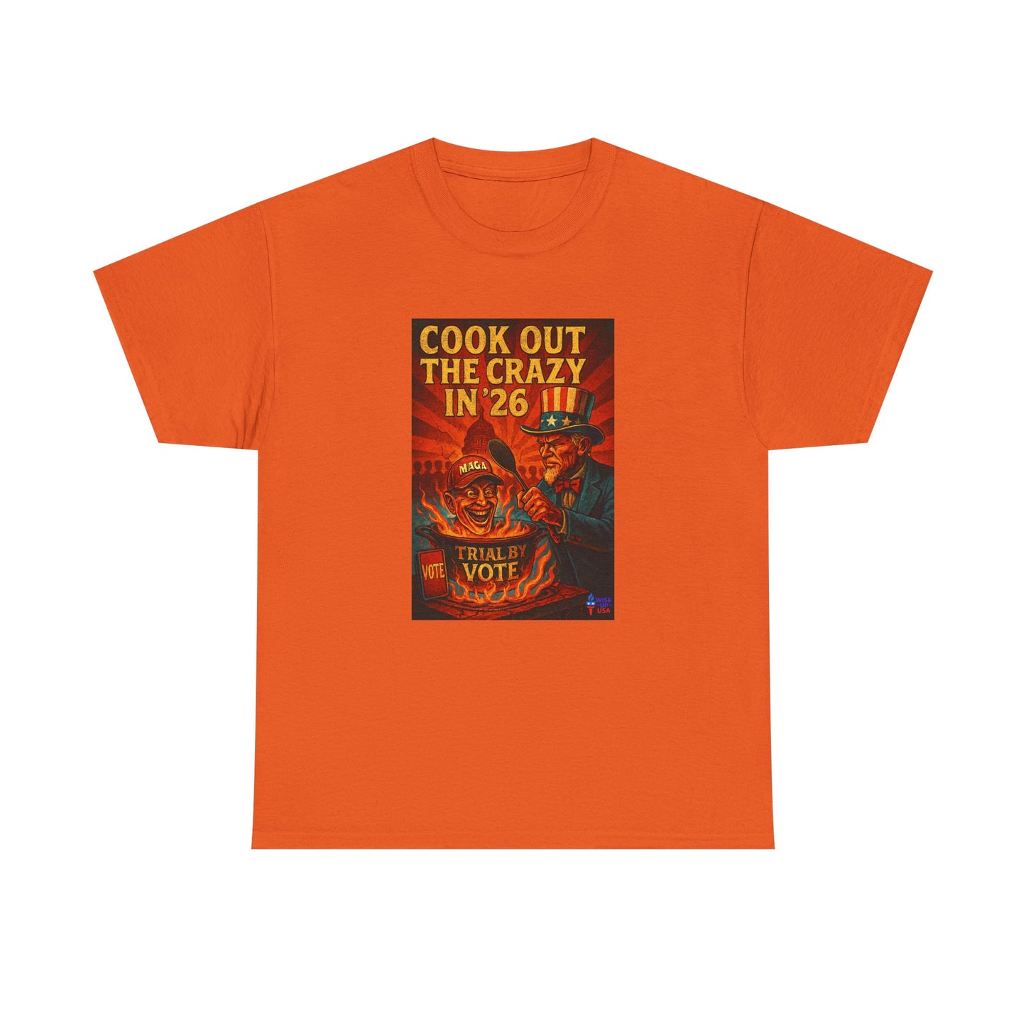 Cook Out the Crazy in '26 Unisex Heavy Cotton Tee - Election Day Apparel, Stop Trump - Midterm 26 - Rid of Republicans, Mid Term Voting