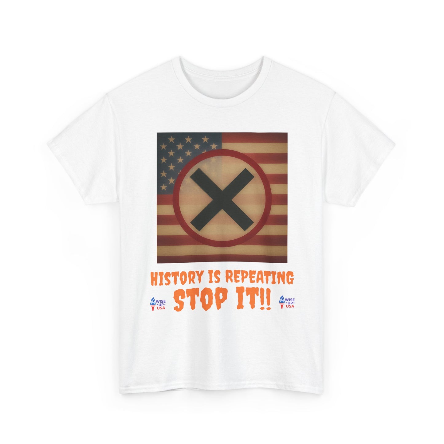 Unisex Heavy Cotton Tee with Stop USA Flag Morph words '26, Election Day Apparel, Stop Trump, Gift for Activists, Midterm 26, Stop Maga