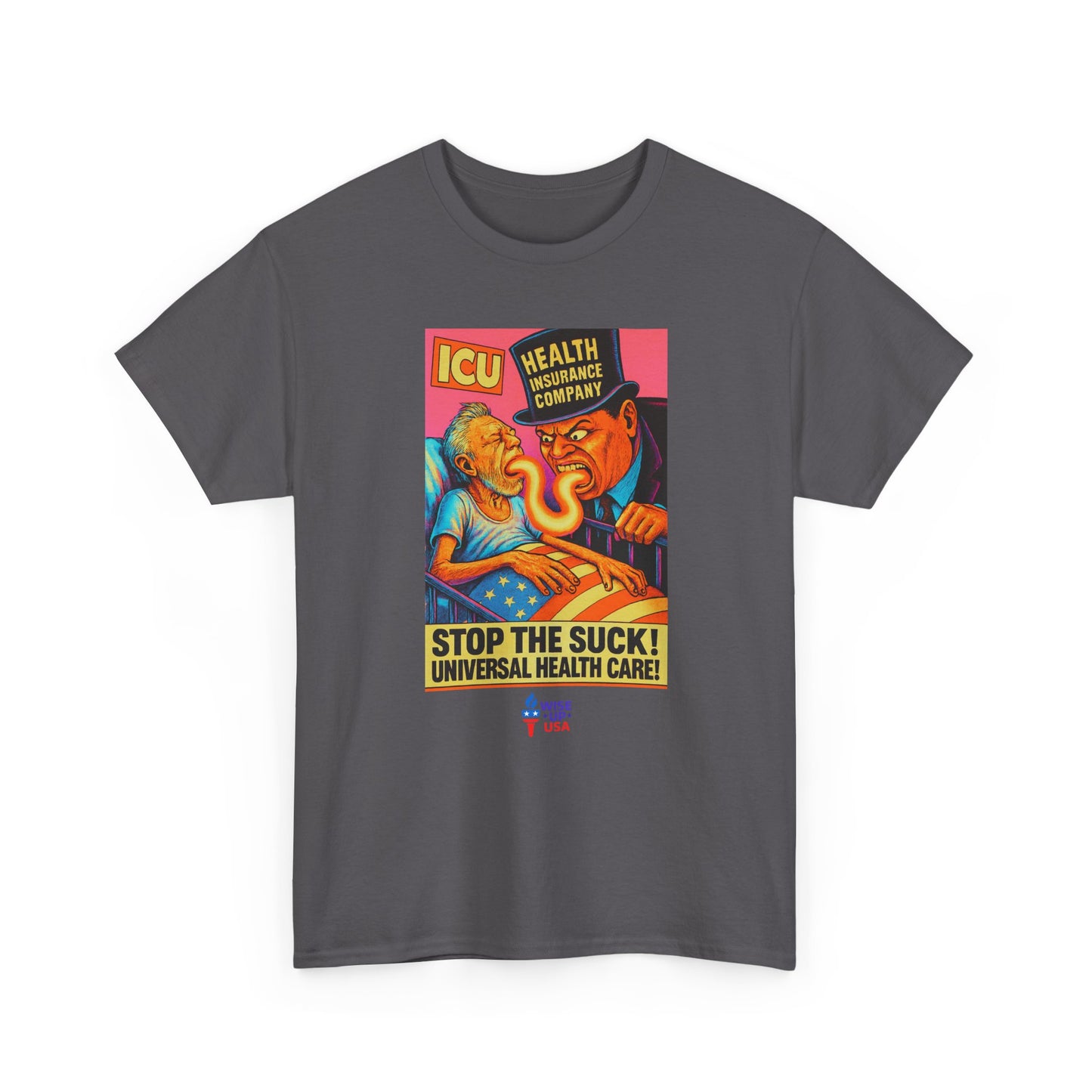 Unisex Heavy Cotton Tee with Stop the Suck! '26, Design, Election Day Apparel, Revolution, Gift for Activists, Midterm 26, Health Insurance