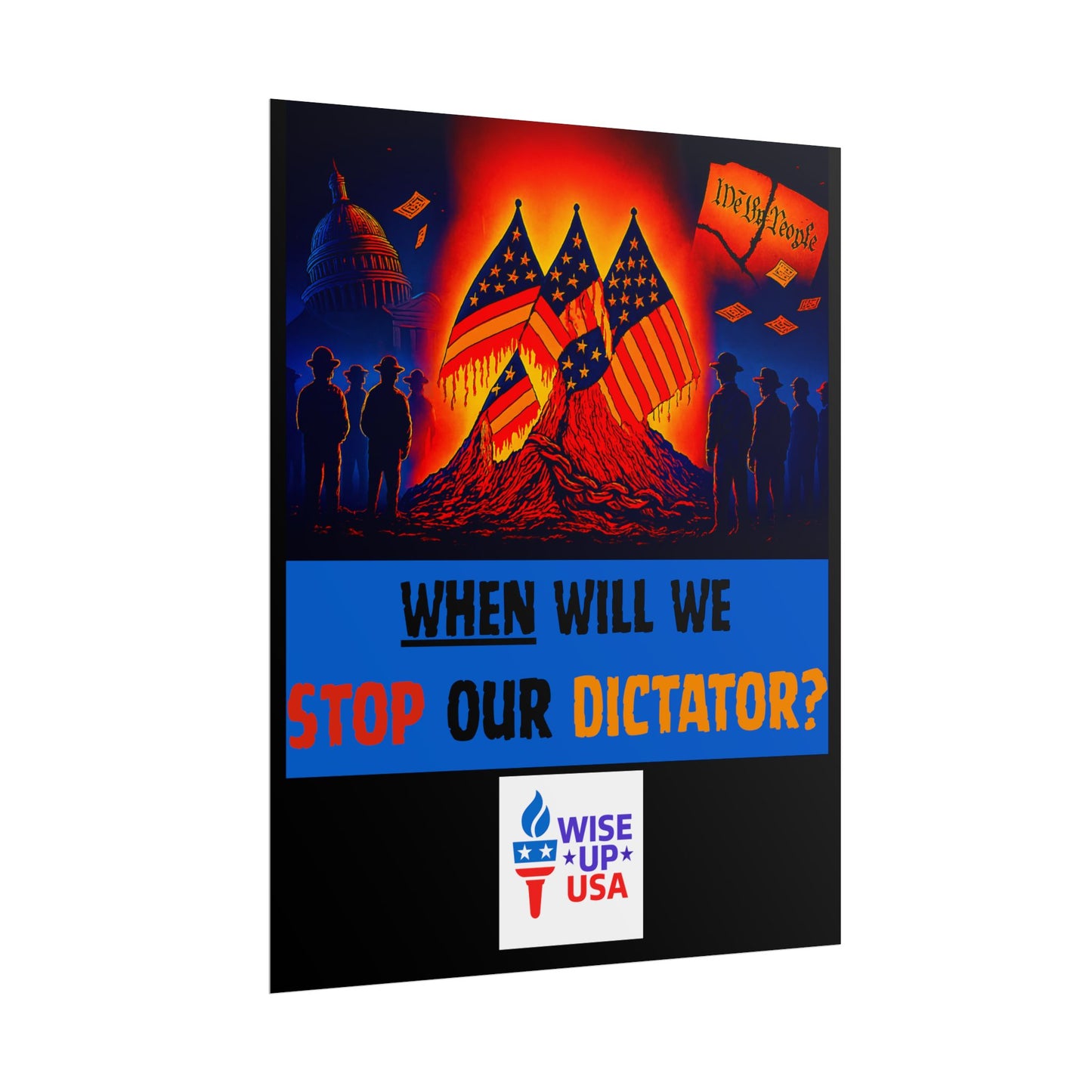 Colorful Protest Art Poster, Stop Dictator, Activism Wall Art, Political Activist Prints, Vote Congress OUT, Midterms. Stop Trump and MAGA