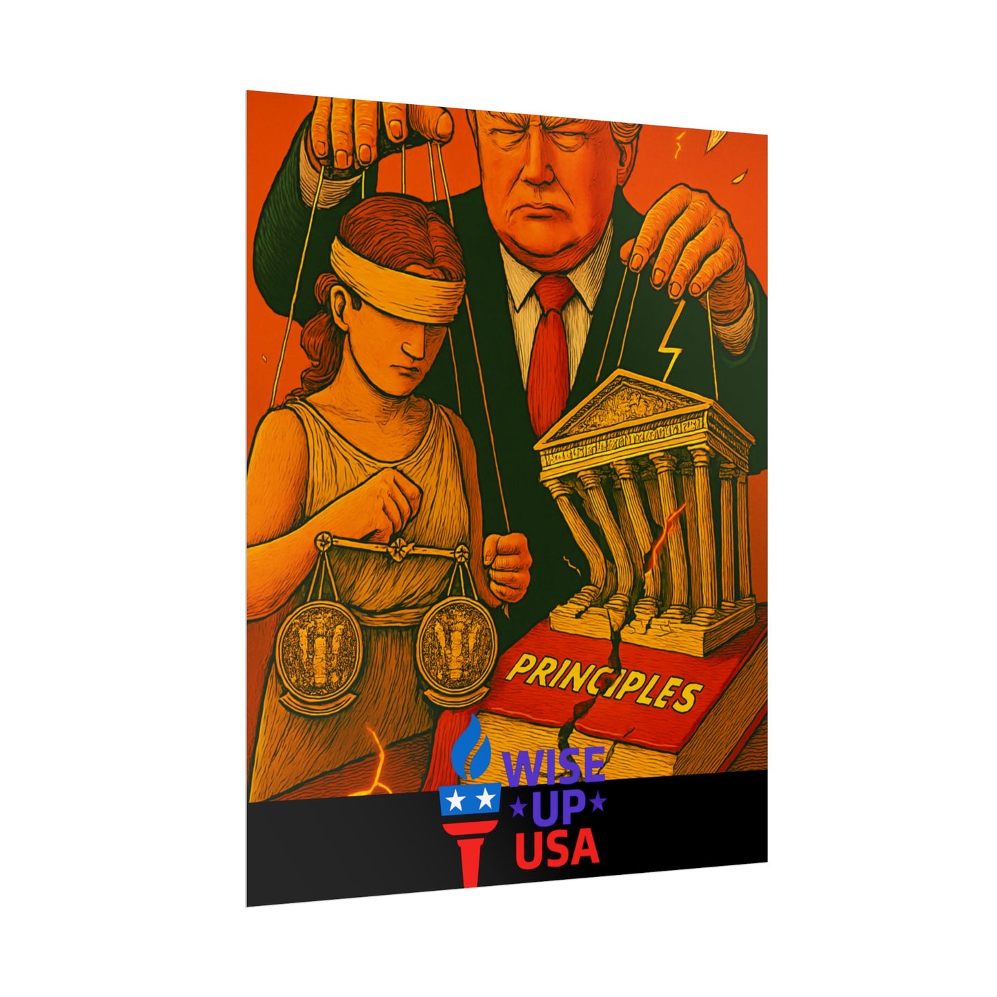 Protest Poster, Supreme Court Puppets Design, Activist Wall Art, Bold Political Message, Dorm Room Decor, Office Art, Election Season Sign