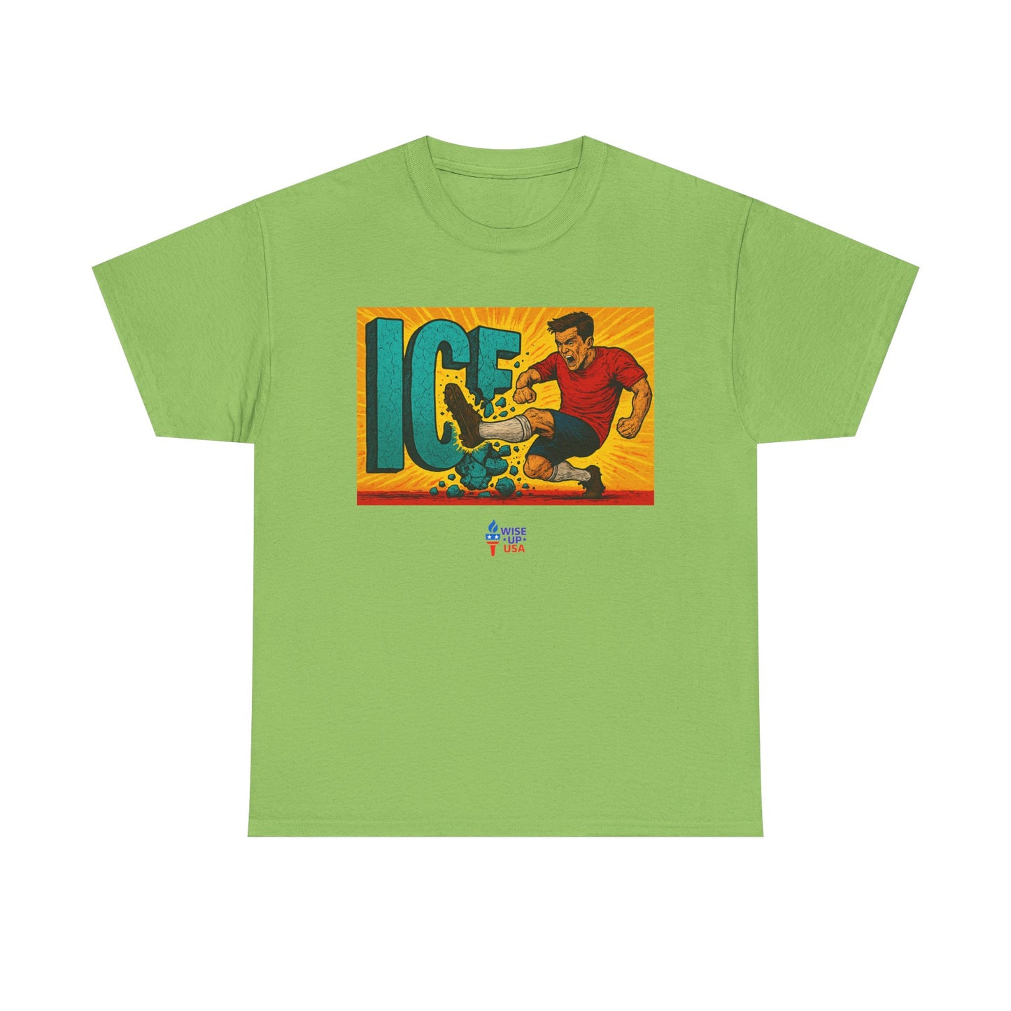 Unisex Heavy Cotton Tee with Kick Ice! '26, Design, Election Day Apparel, Revolution, Gift for Activists, Midterm 26, Stop ice