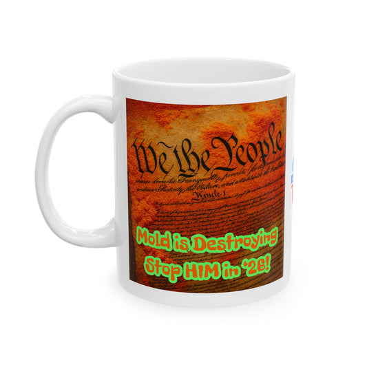 Ceramic Mug, Constitution Mold in 26, Election Decor, Wise Up USA, Activist, Midterms 26, Political Coffee Cup, Stop Ruin of Country