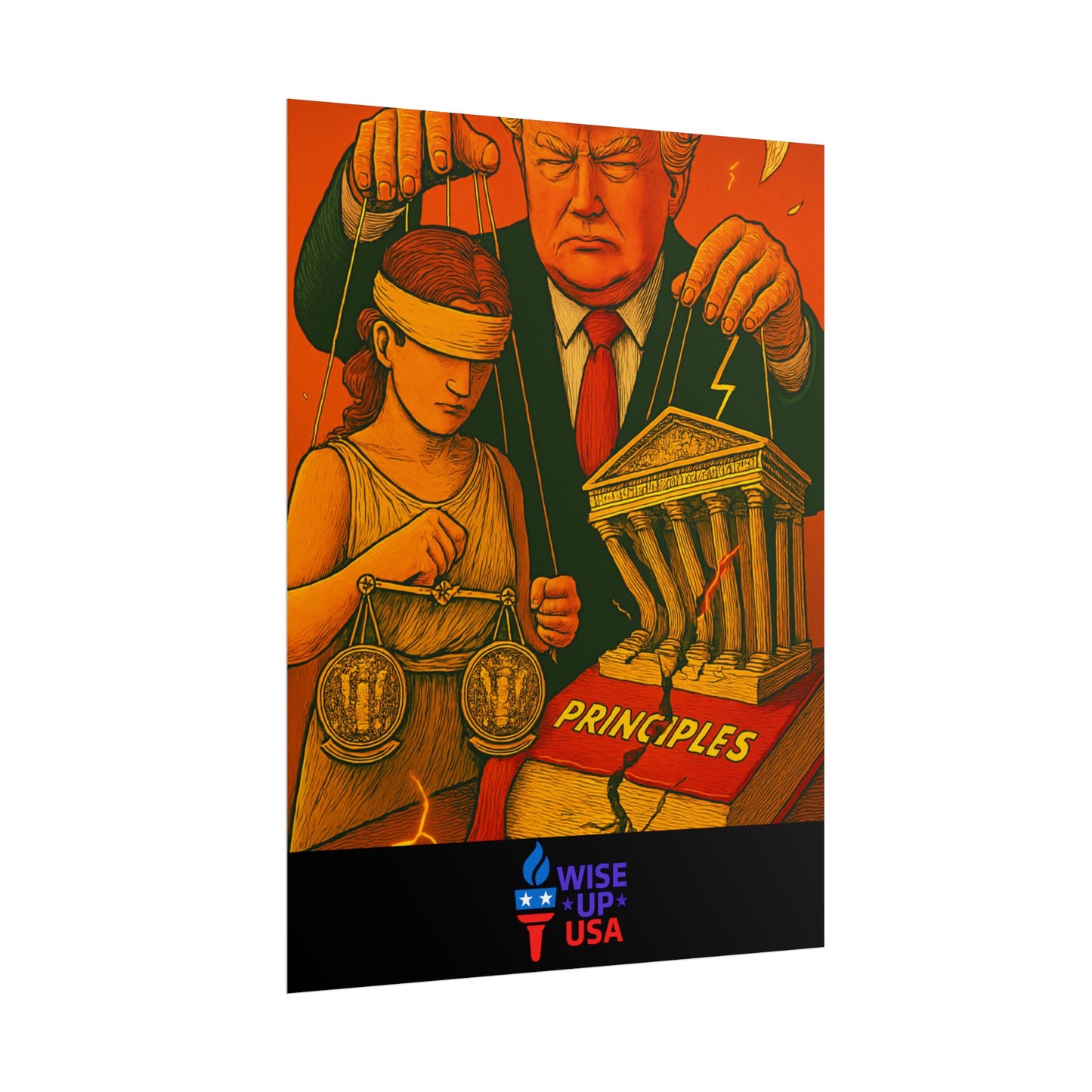Protest Poster, Supreme Court Puppets Design, Activist Wall Art, Bold Political Message, Dorm Room Decor, Office Art, Election Season Sign