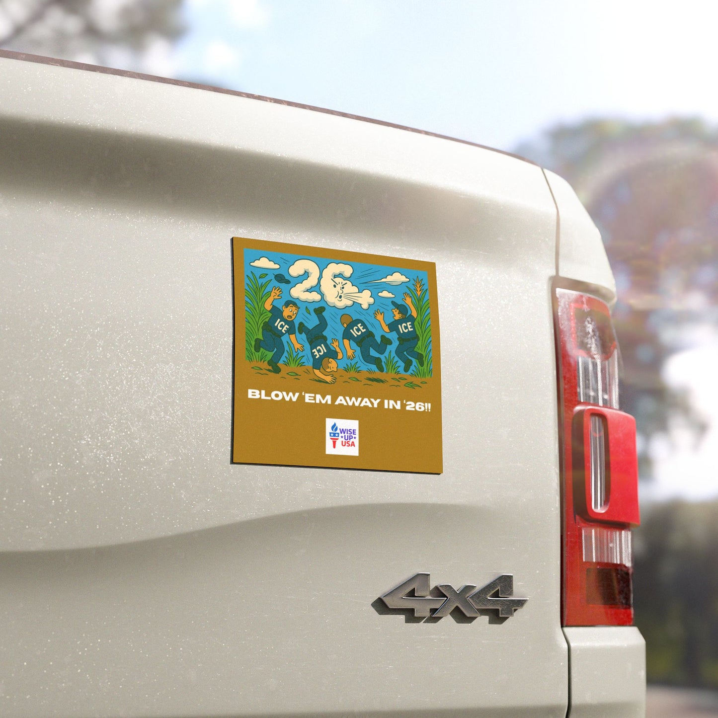 Blow 'em Away Car Magnet - Election Decor, Out with ICE, Gift for Activists, Vehicle Bumper, Sweep'em Out 26, Midterms 26