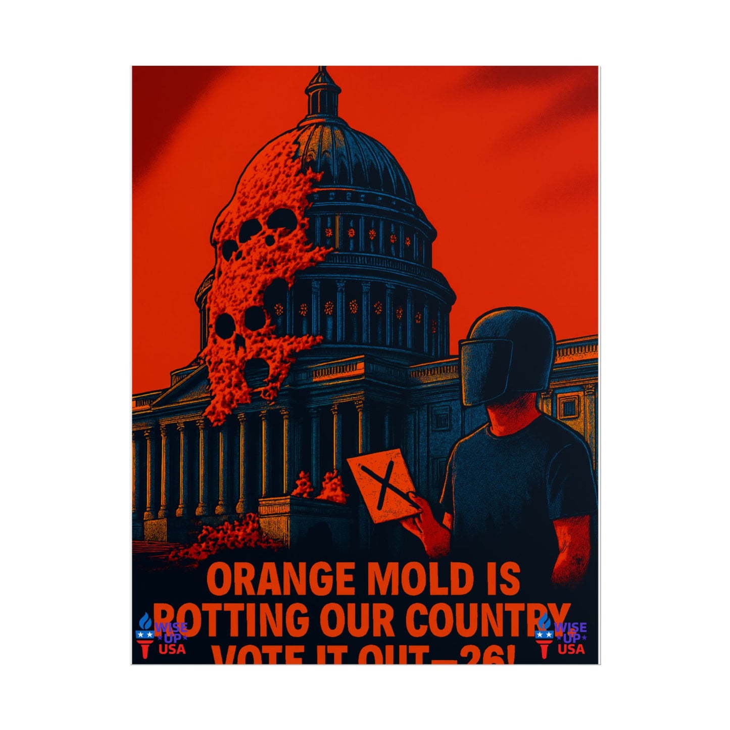 Colorful Protest Art Poster, Capitol Mold in 26, Activism Wall Art, Political Prints, Universal Health Care, Midterm Elections, oust elite