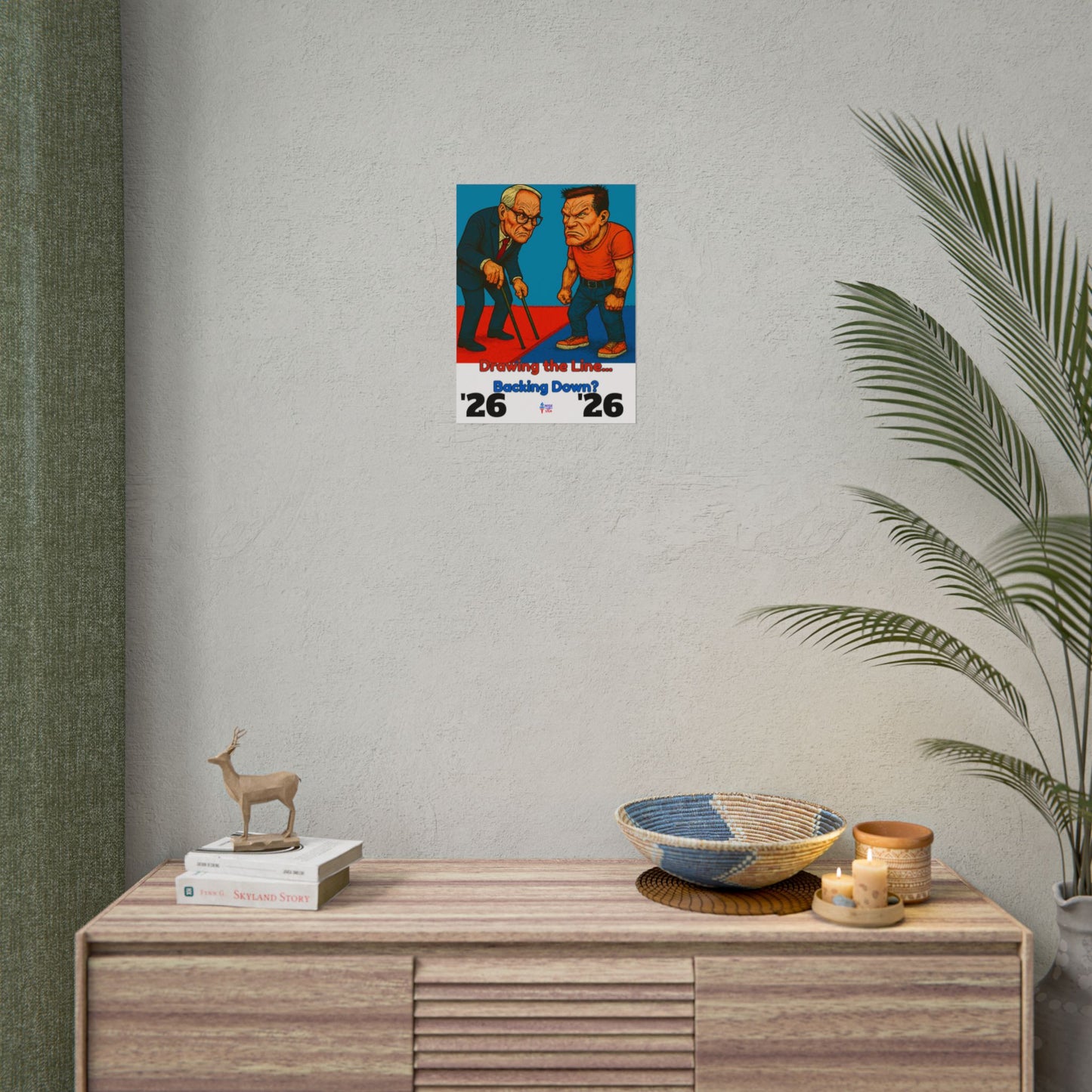 Colorful Protest Art Poster, Drawing the Line for 26, Activism Wall Art, Political Prints, Gift for Teachers and Students Midterm Elections