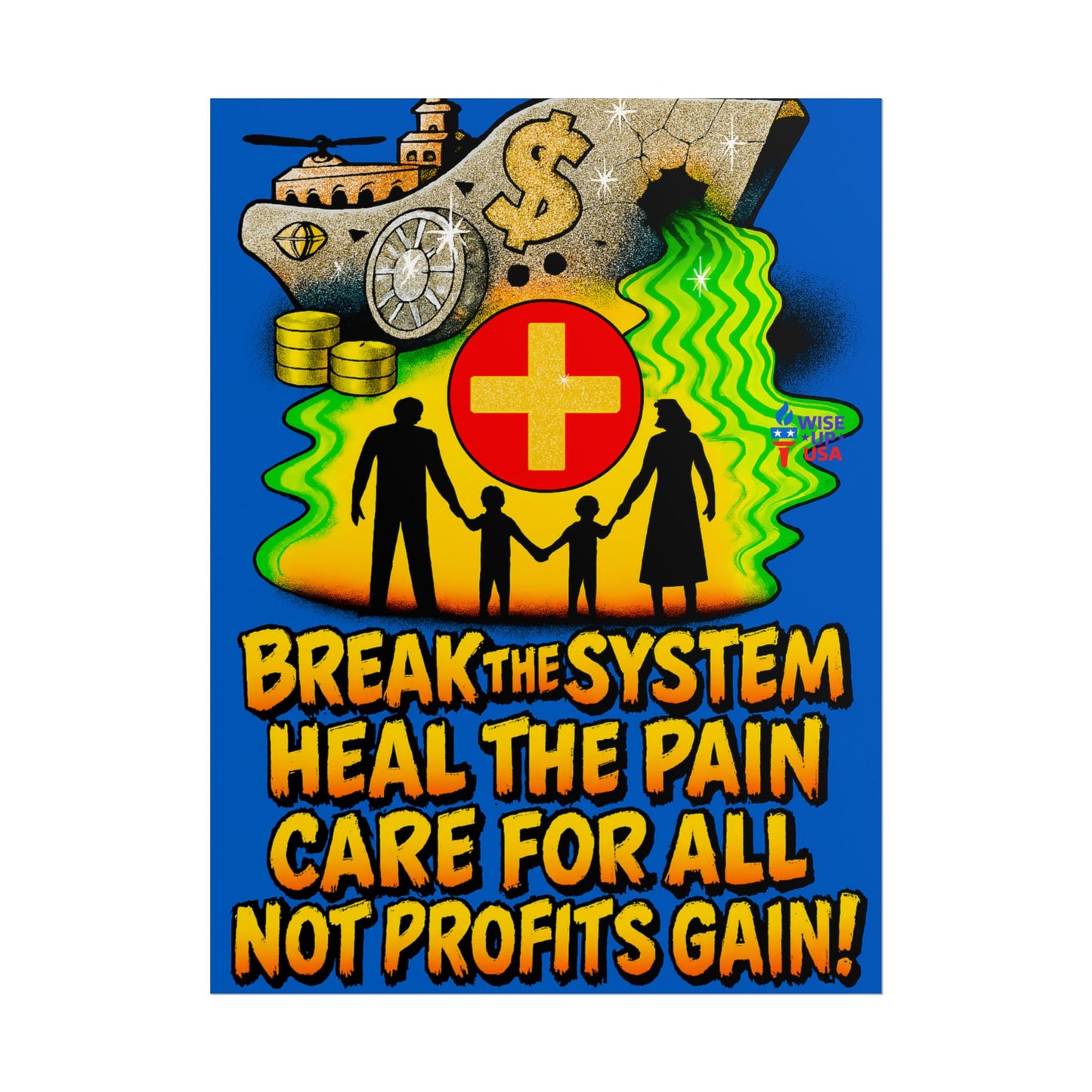 Colorful Protest Art Poster, Care for ALL in 26, Activism Wall Art, Political Prints, Universal Health Care, Midterm Elections, oust elite