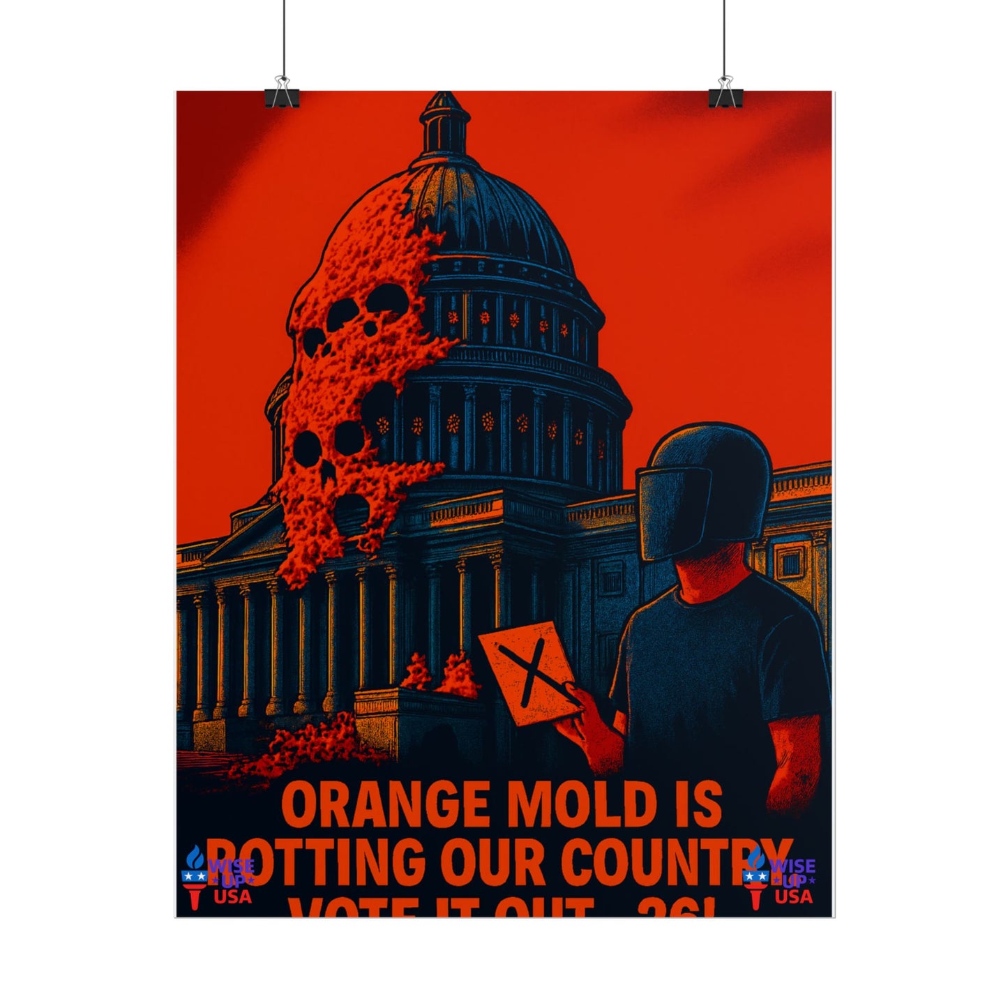 Colorful Protest Art Poster, Capitol Mold in 26, Activism Wall Art, Political Prints, Universal Health Care, Midterm Elections, oust elite