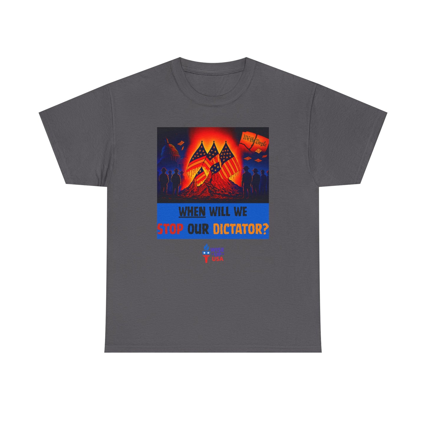 Unisex Heavy Cotton Tee with Stop Dictator '26, Design, Election Day Apparel, Stop Trump, Gift for Activists, Midterm 26, Stop Maga, Freedom