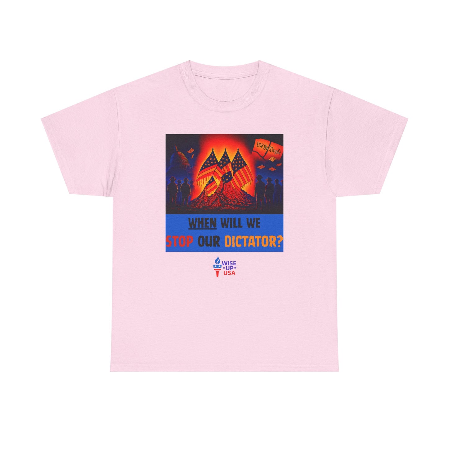 Unisex Heavy Cotton Tee with Stop Dictator '26, Design, Election Day Apparel, Stop Trump, Gift for Activists, Midterm 26, Stop Maga, Freedom
