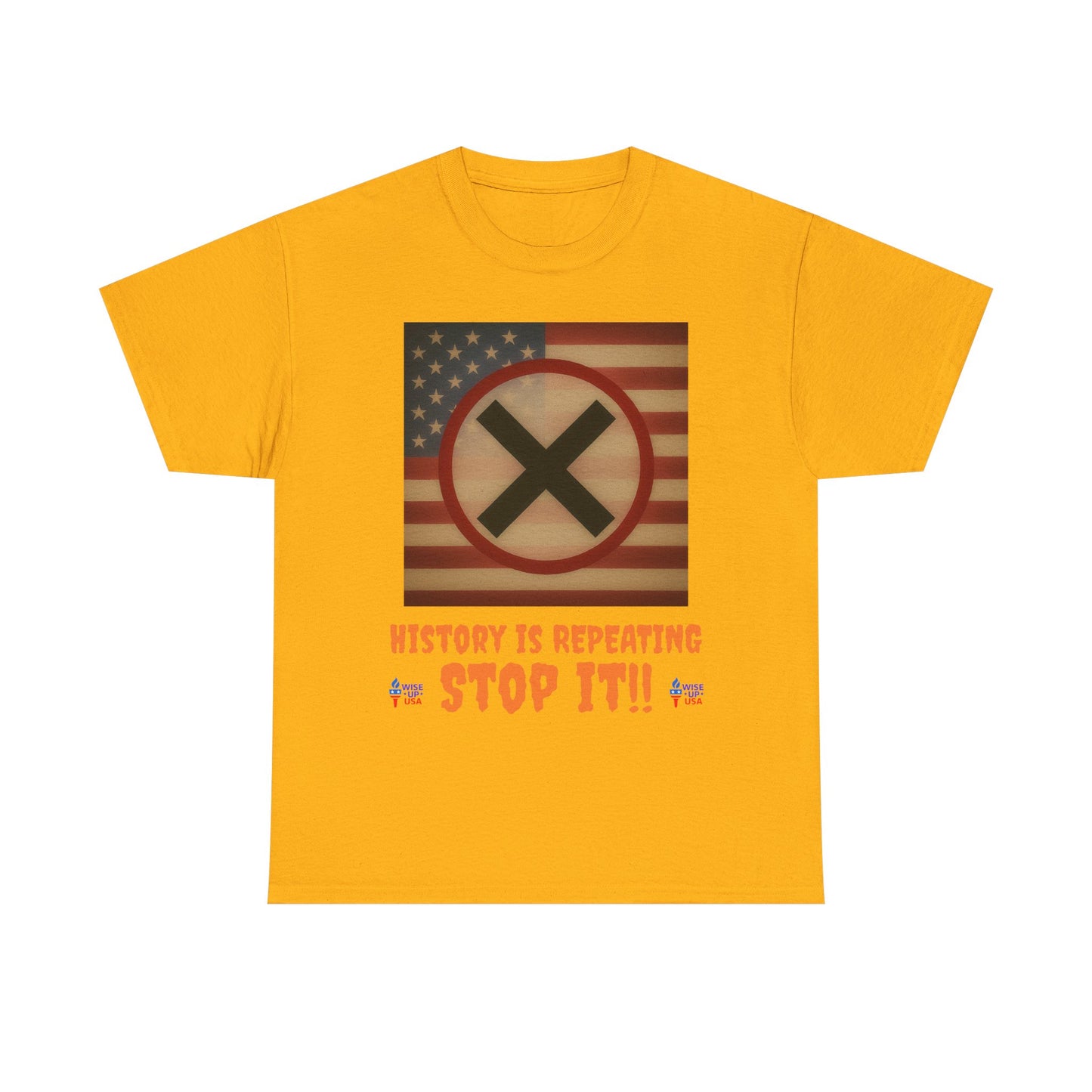 Unisex Heavy Cotton Tee with Stop USA Flag Morph words '26, Election Day Apparel, Stop Trump, Gift for Activists, Midterm 26, Stop Maga