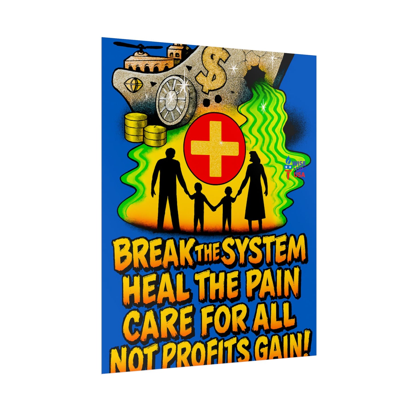 Colorful Protest Art Poster, Care for ALL in 26, Activism Wall Art, Political Prints, Universal Health Care, Midterm Elections, oust elite