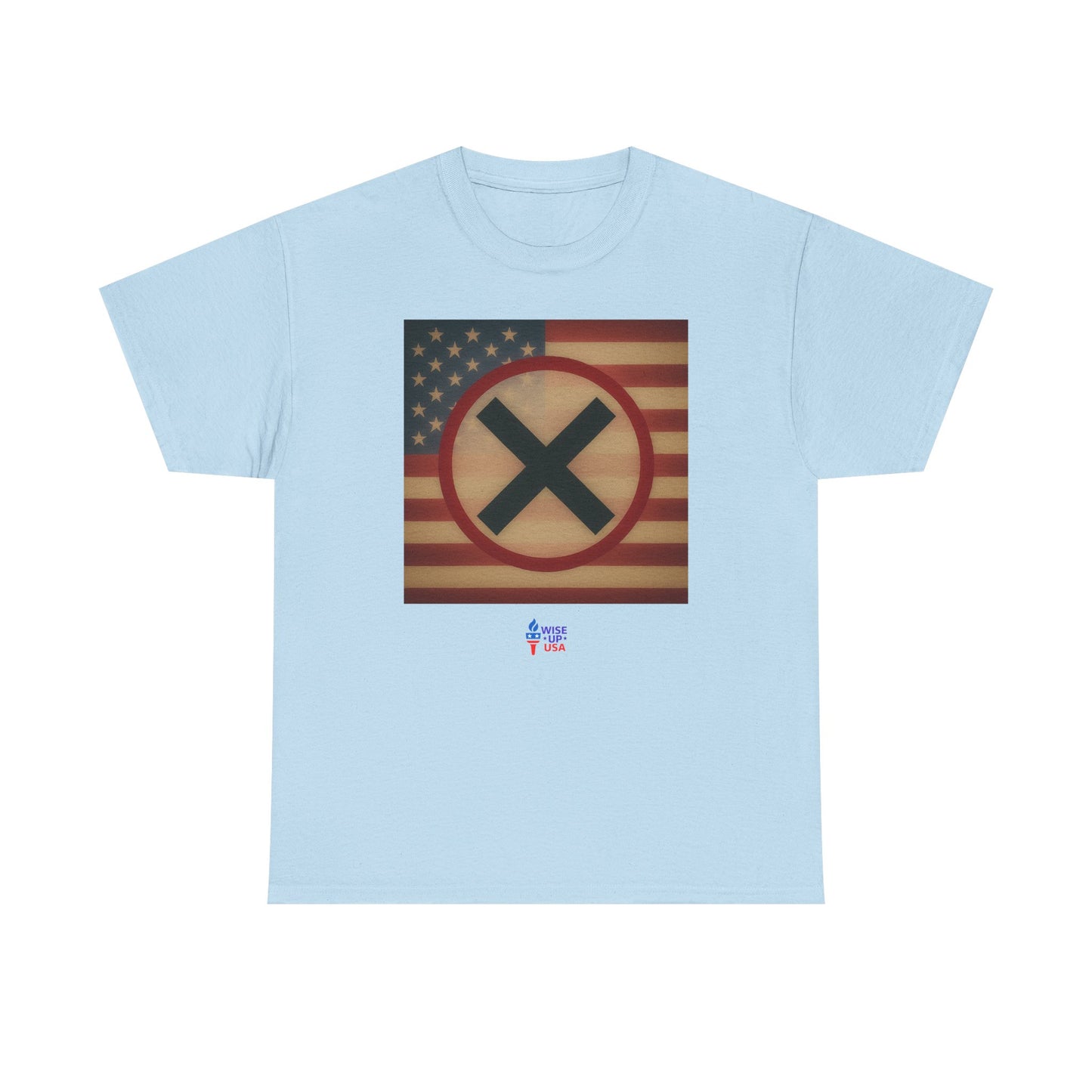 Unisex Heavy Cotton Tee with Stop USA Flag Morph Plain'26, Election Day Apparel, Stop Trump, Gift for Activists, Midterm 26, Stop Maga