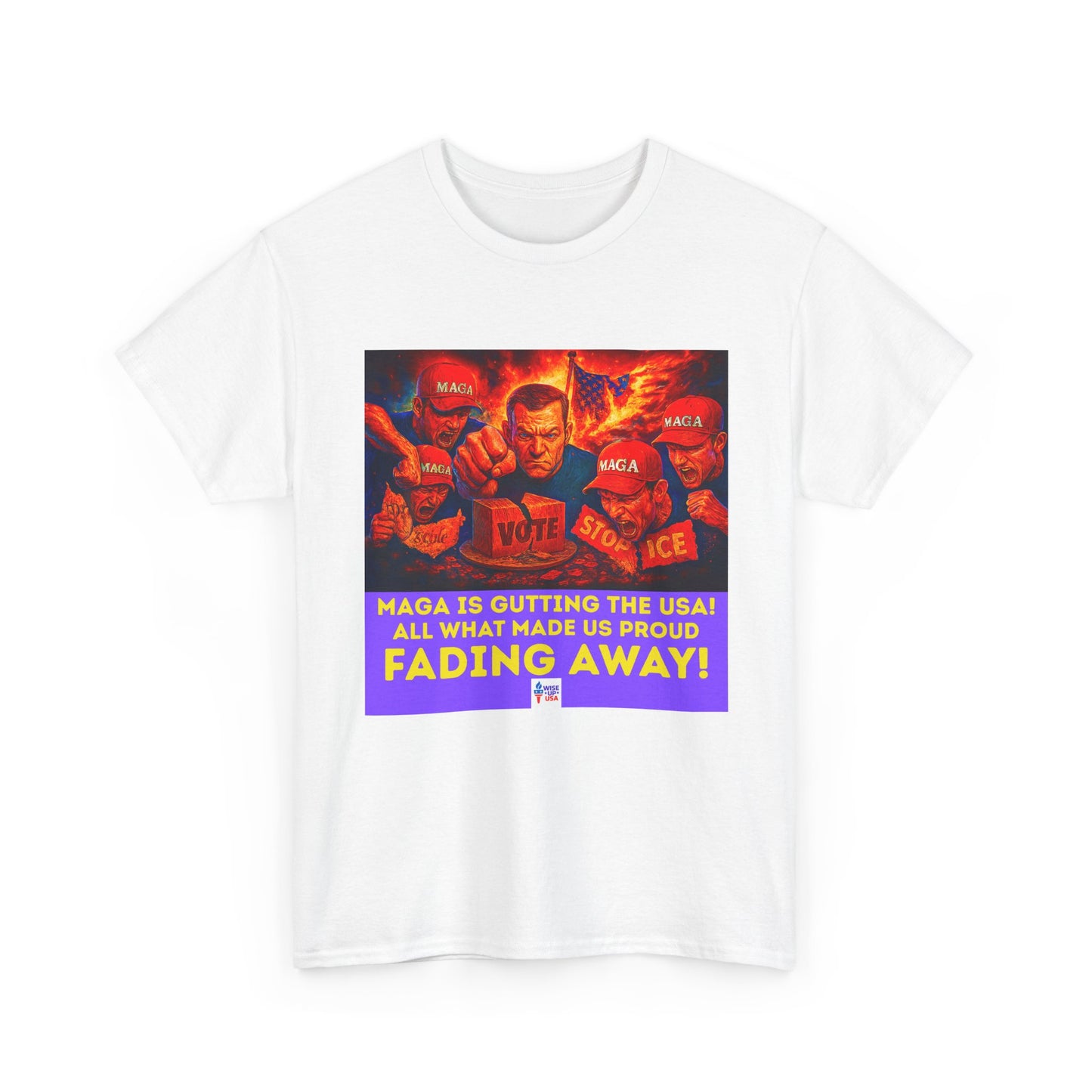 STOP MAGA '26 Fading Away Unisex Heavy Cotton Tee - Election Day Apparel, Stop Trump - Midterm 26 - Rid of Republicans, Stop ICE,