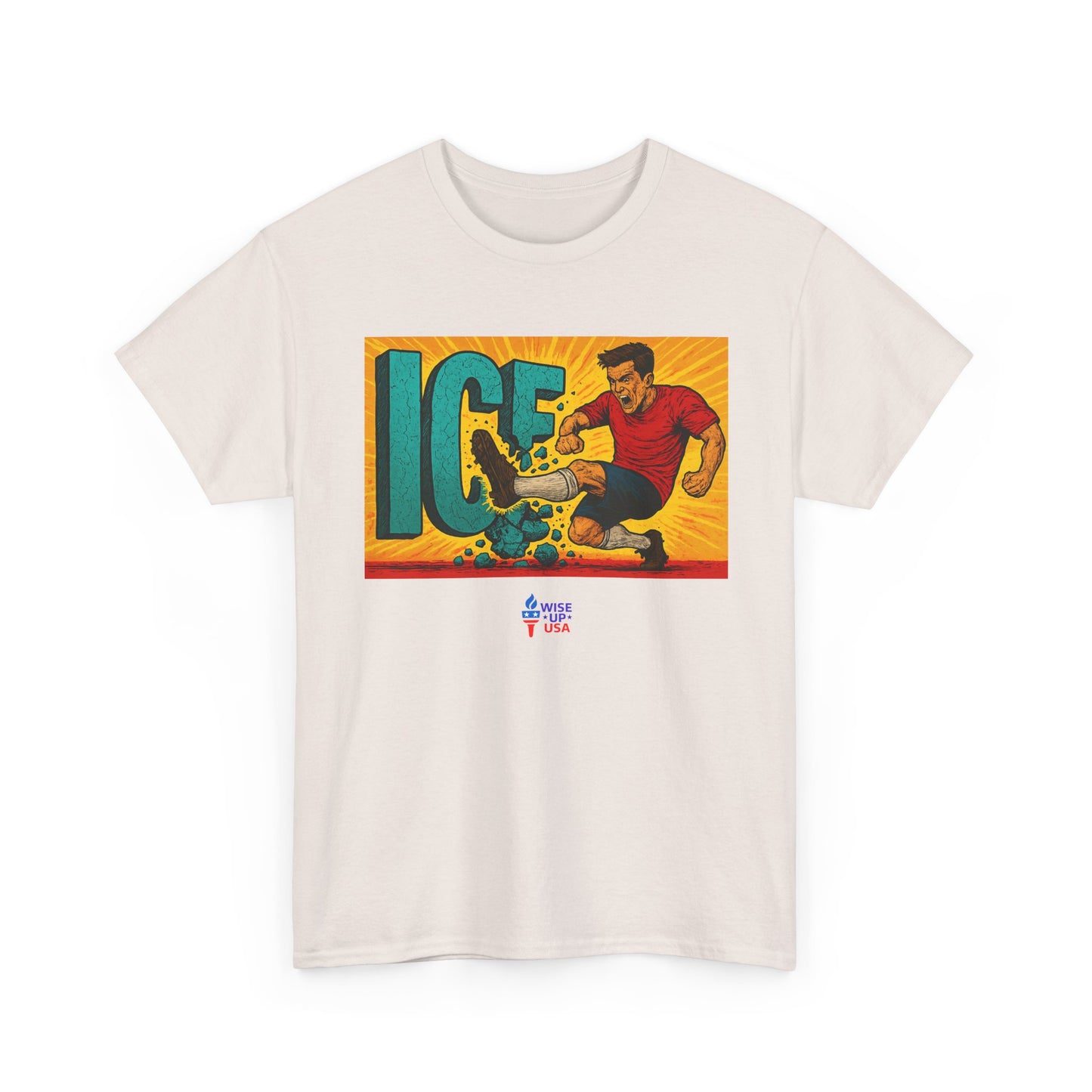 Unisex Heavy Cotton Tee with Kick Ice! '26, Design, Election Day Apparel, Revolution, Gift for Activists, Midterm 26, Stop ice