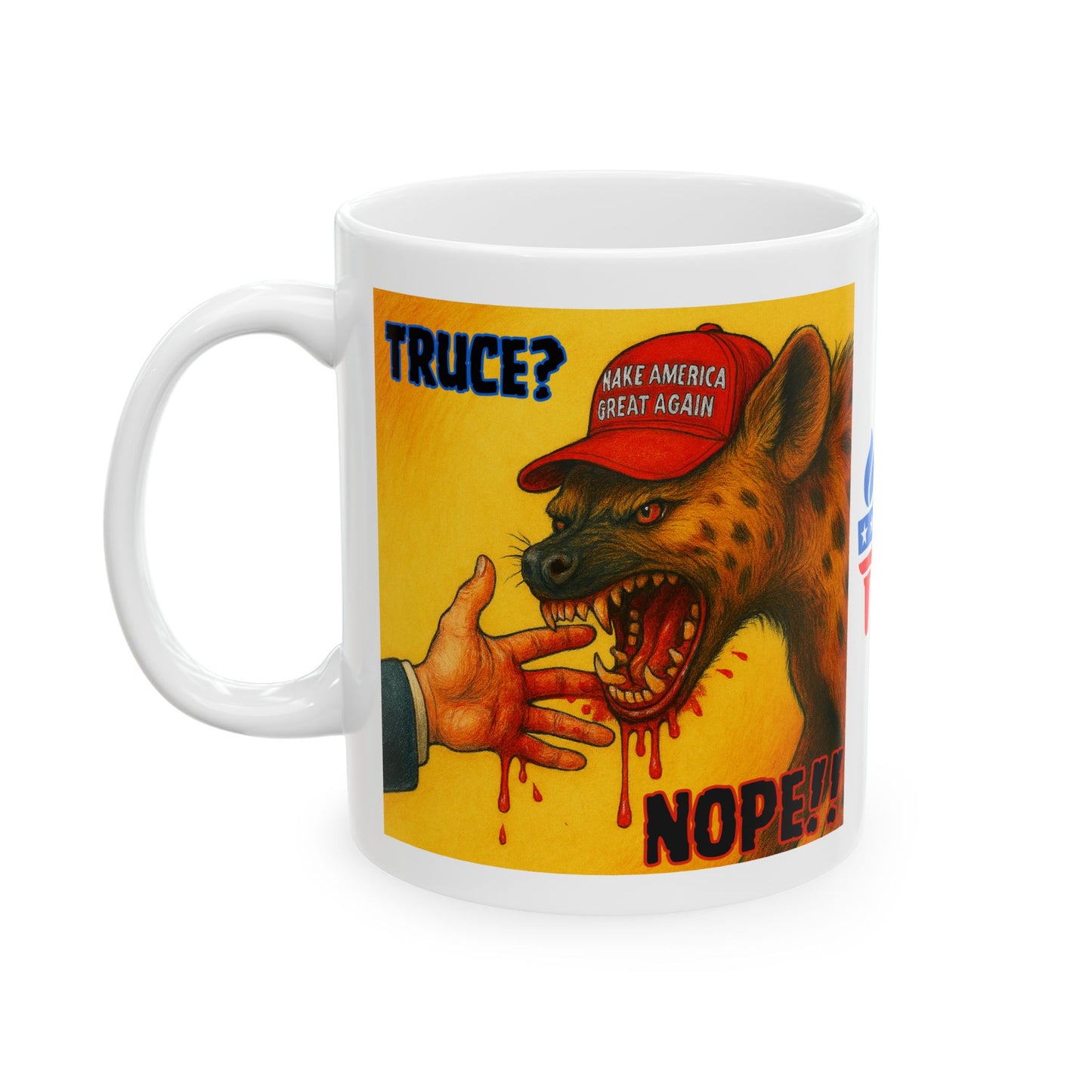 Ceramic Mug, Truce? NOPE! , Election Decor, Wise Up USA, Activist Gift, Midterms 26, Political Coffee Cup, Protester Present, Anti MAGA
