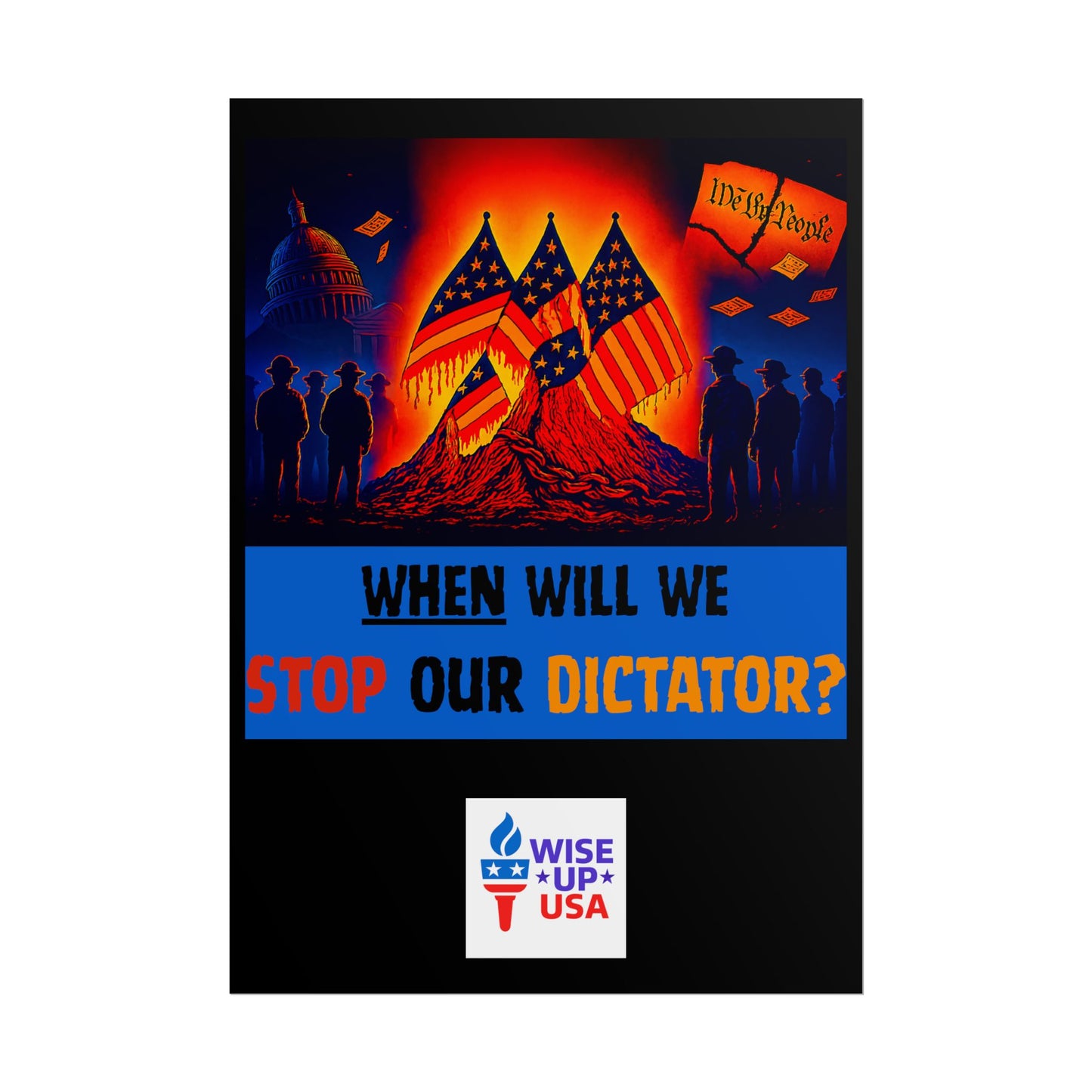 Colorful Protest Art Poster, Stop Dictator, Activism Wall Art, Political Activist Prints, Vote Congress OUT, Midterms. Stop Trump and MAGA