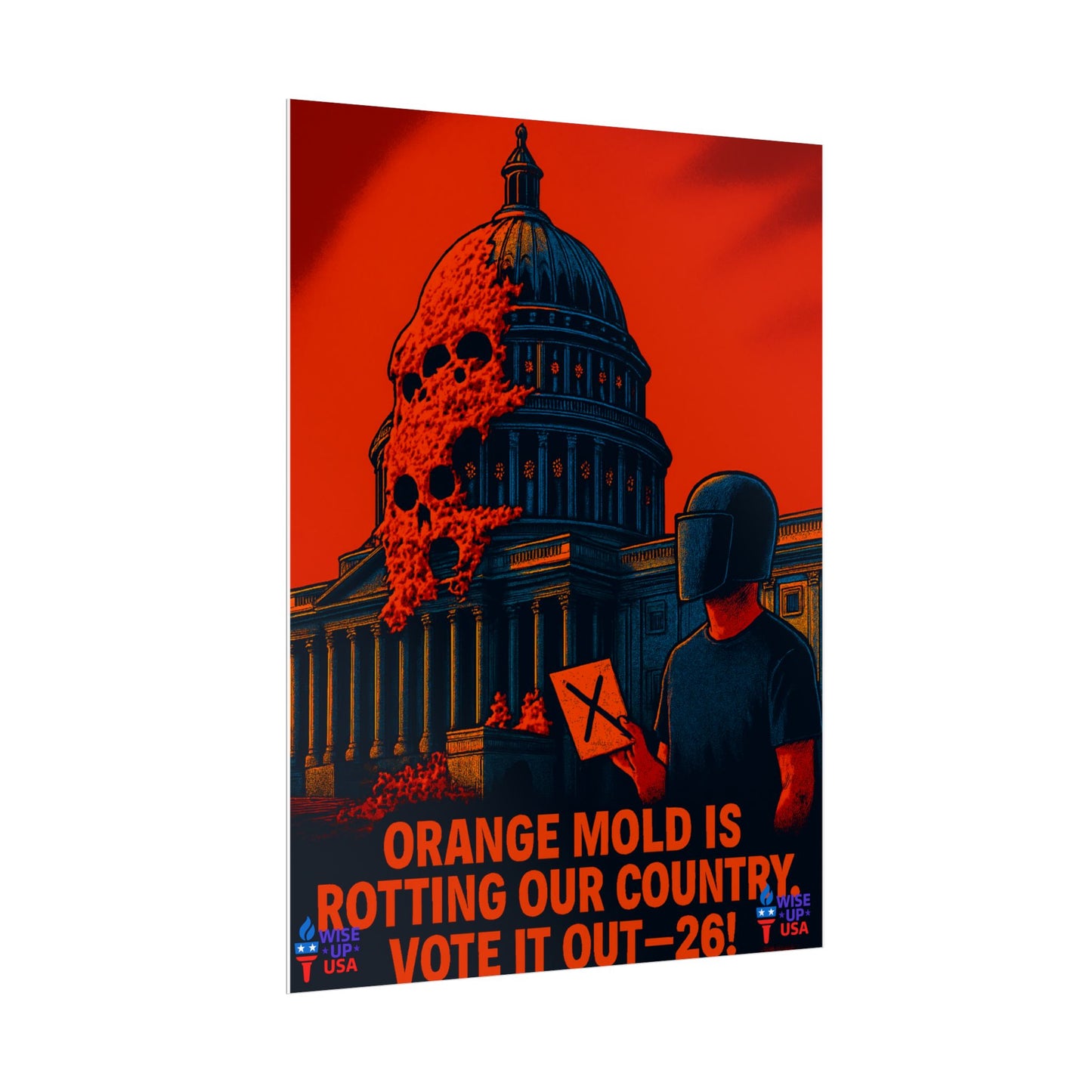Colorful Protest Art Poster, Capitol Mold in 26, Activism Wall Art, Political Prints, Universal Health Care, Midterm Elections, oust elite