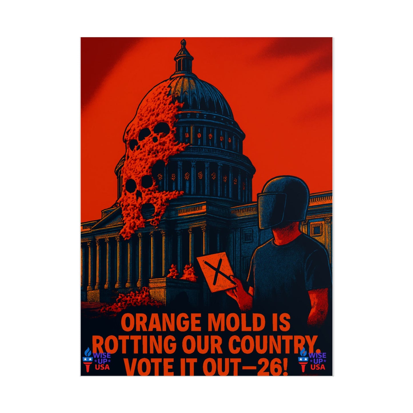 Colorful Protest Art Poster, Capitol Mold in 26, Activism Wall Art, Political Prints, Universal Health Care, Midterm Elections, oust elite