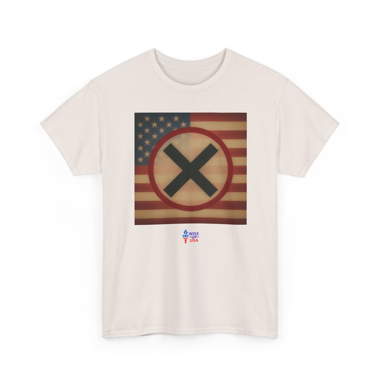 Unisex Heavy Cotton Tee with Stop USA Flag Morph Plain'26, Election Day Apparel, Stop Trump, Gift for Activists, Midterm 26, Stop Maga