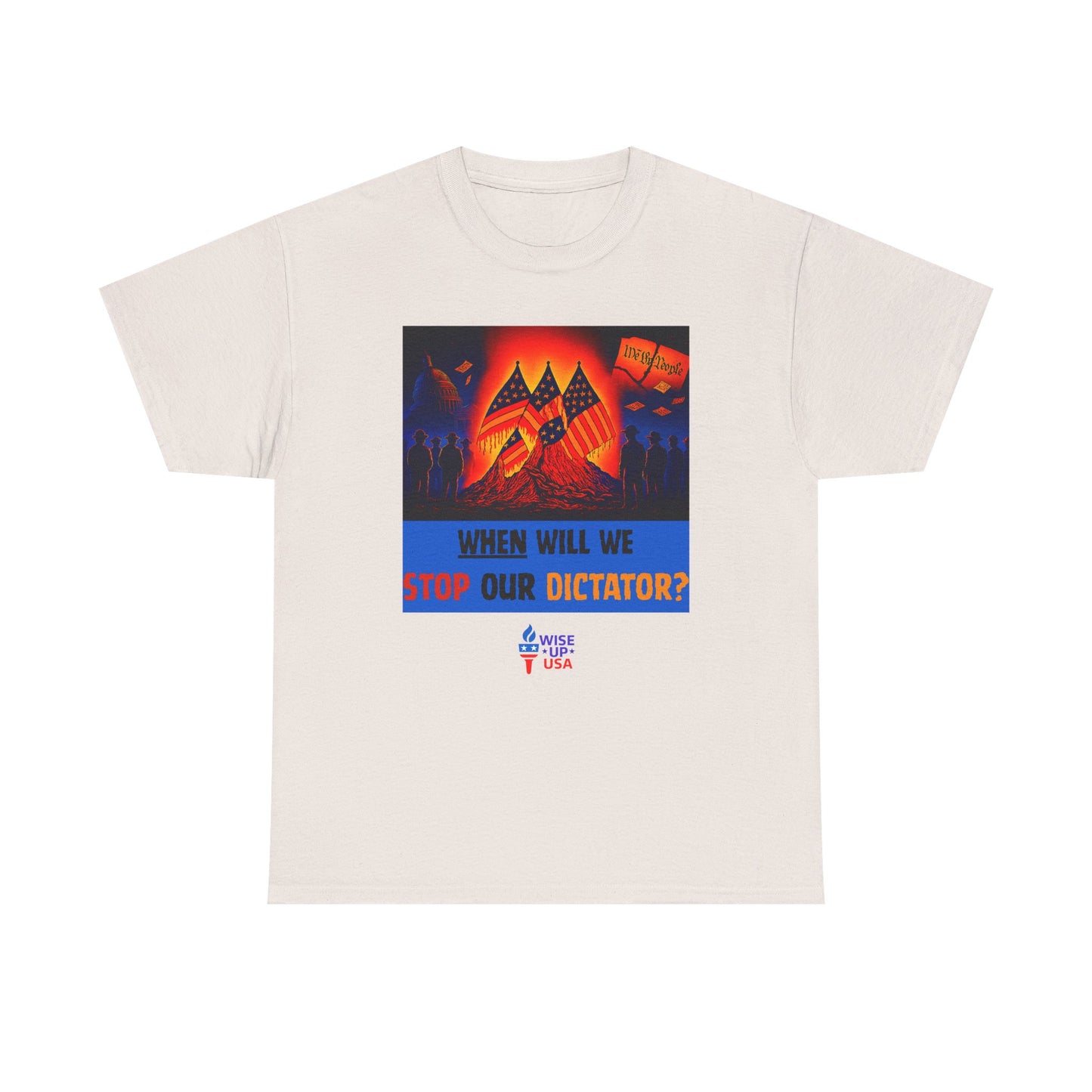 Unisex Heavy Cotton Tee with Stop Dictator '26, Design, Election Day Apparel, Stop Trump, Gift for Activists, Midterm 26, Stop Maga, Freedom