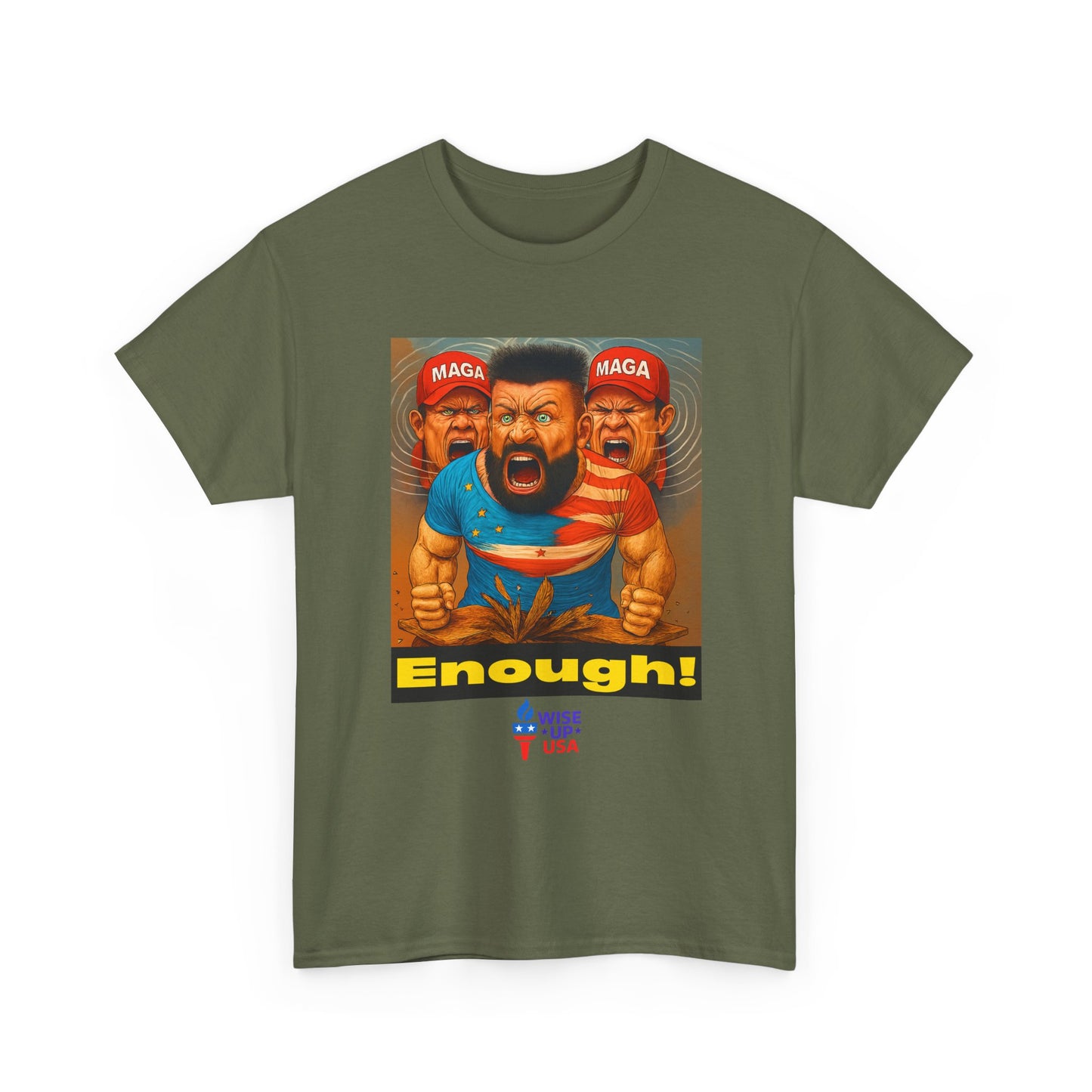 Enough MAGA! Unisex Heavy Cotton Tee, Election Day Apparel Activists, Against Trump, Republicans, and MAGA, Resistance, No MAGA, Propaganda