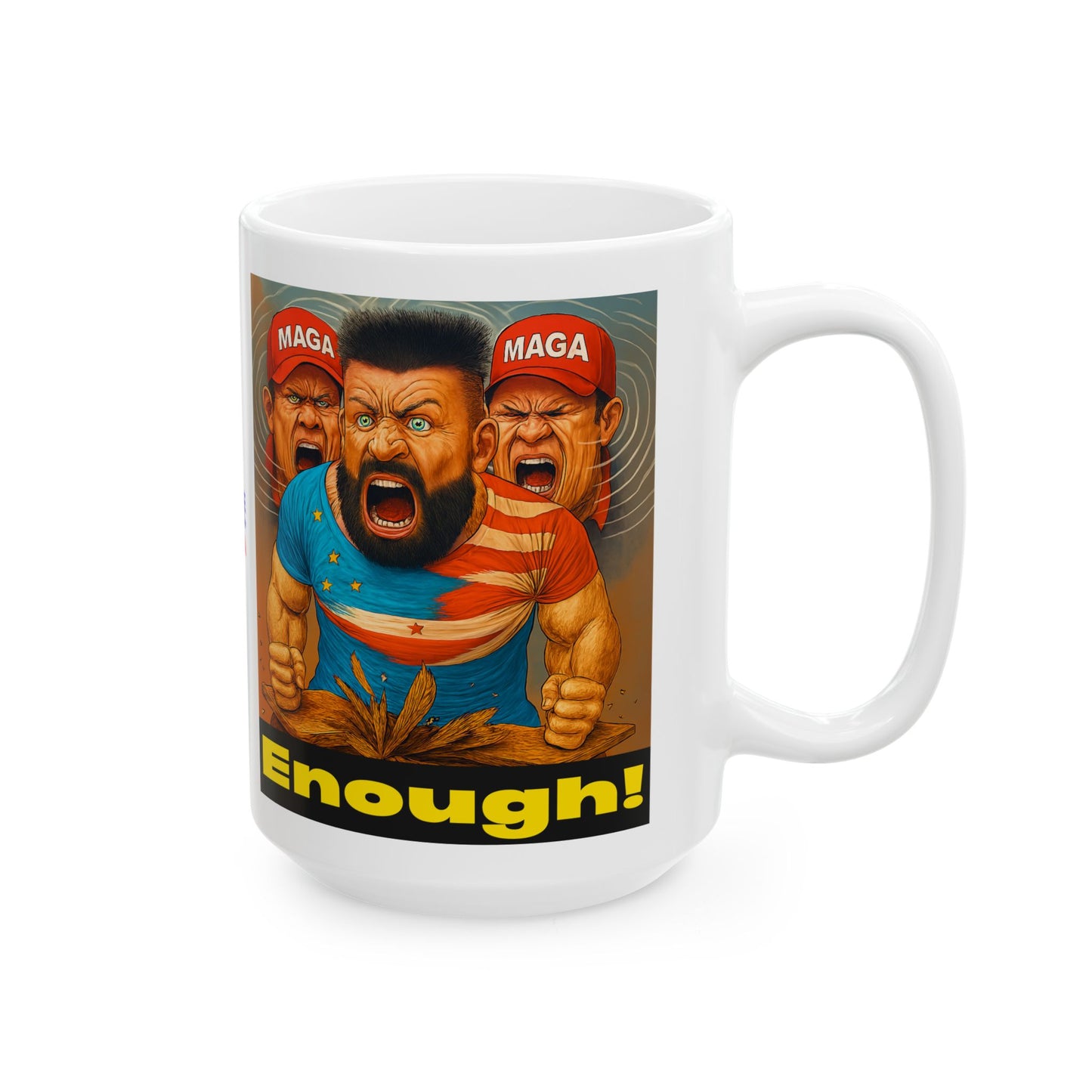 Ceramic Mug, Enough MAGA , Election Decor, Wise Up USA, Activist Gift, Midterms 26, Political Coffee Cup, Protester Present, Anti MAGA