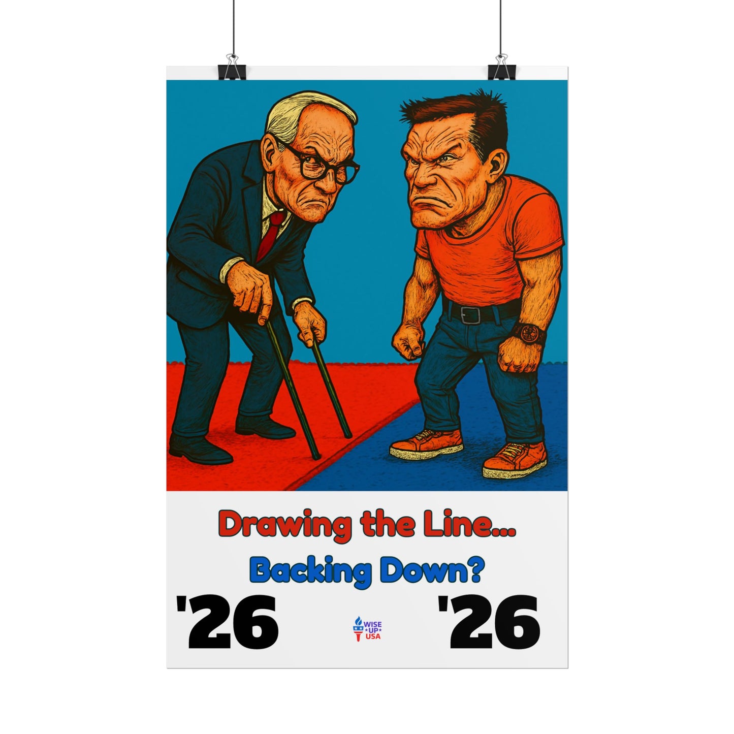 Colorful Protest Art Poster, Drawing the Line for 26, Activism Wall Art, Political Prints, Gift for Teachers and Students Midterm Elections