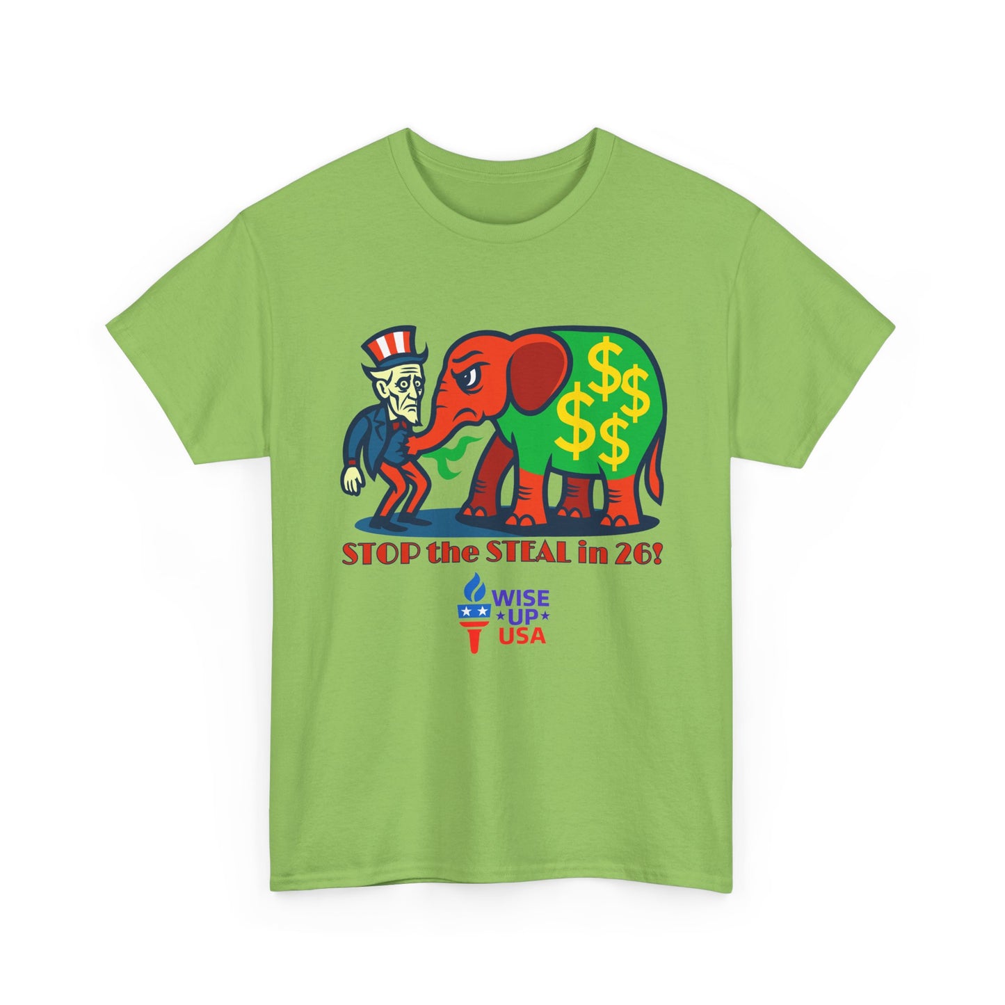 Unisex Heavy Cotton Tee with Patriotic 'Stop the Steal in '26!", Design, Election Day Apparel, Revolution, Gift for Activists, Midterm 26